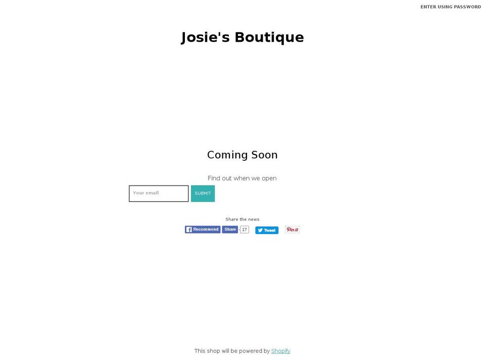 josiesboutique.com shopify website screenshot