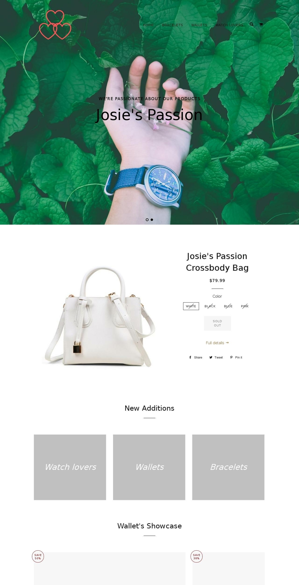 josiespassion.com — Shopify storefront screenshot