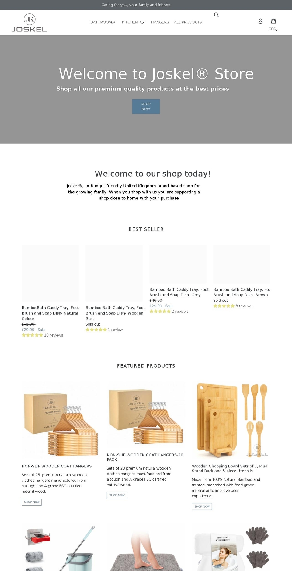 joskel.com shopify website screenshot