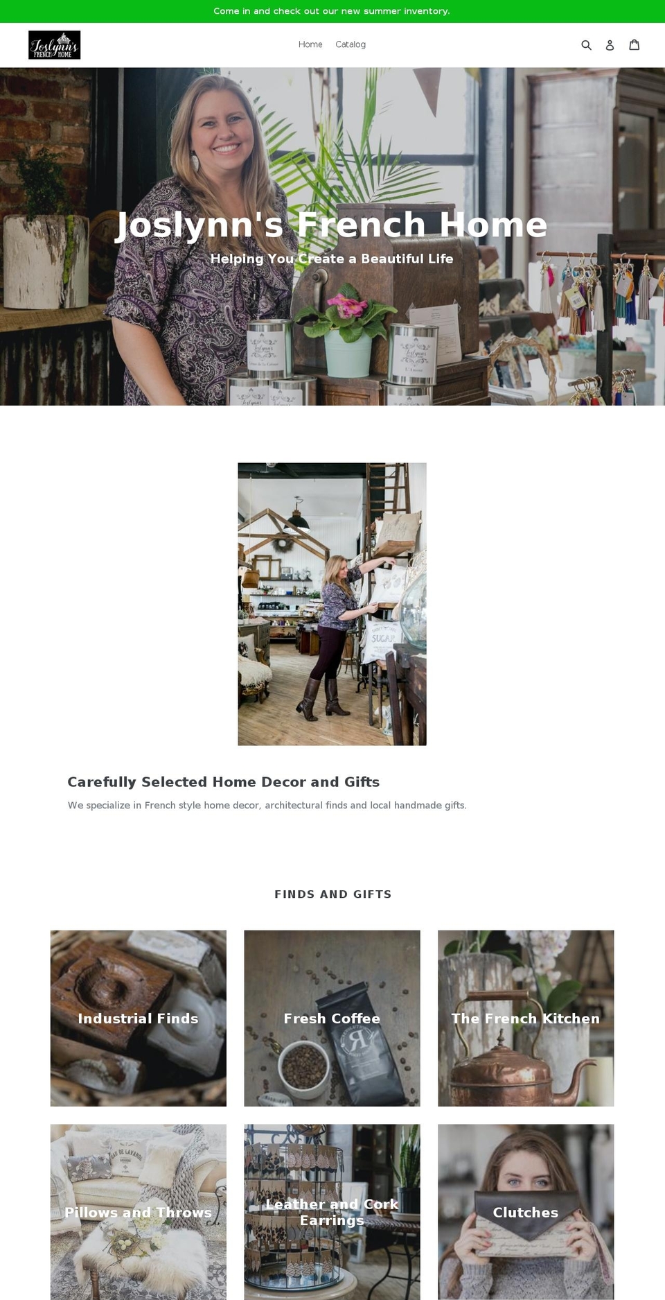 joslynns.com shopify website screenshot