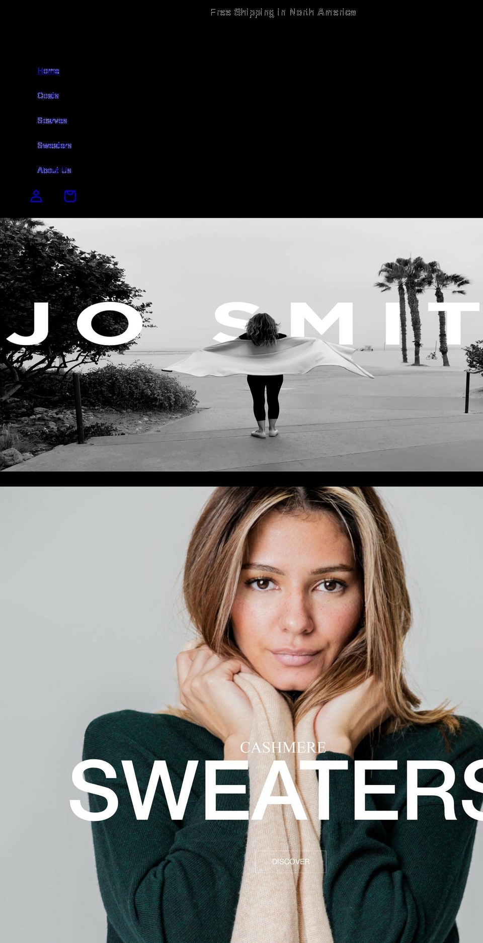 josmithcashmere.com — Shopify storefront screenshot