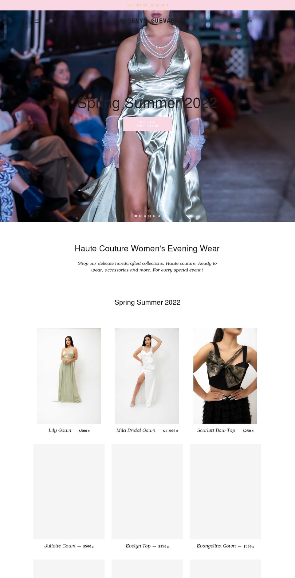 josselynguevara.com shopify website screenshot