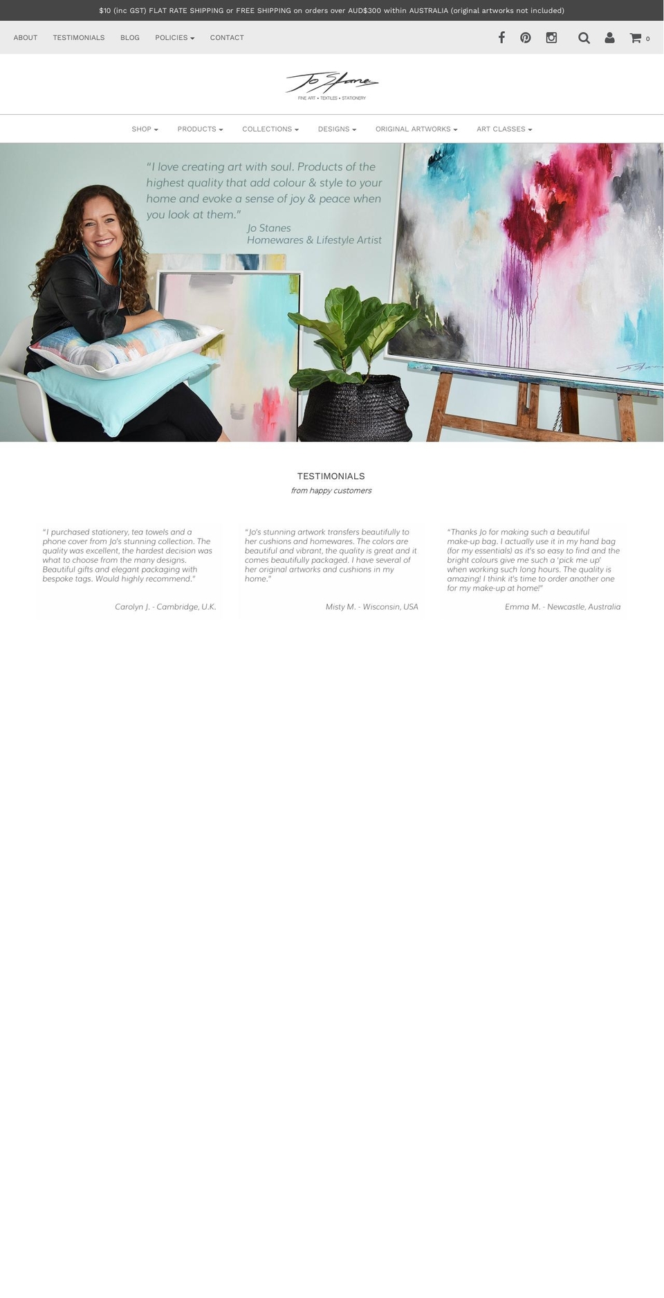 jostanesart.com — Shopify storefront screenshot