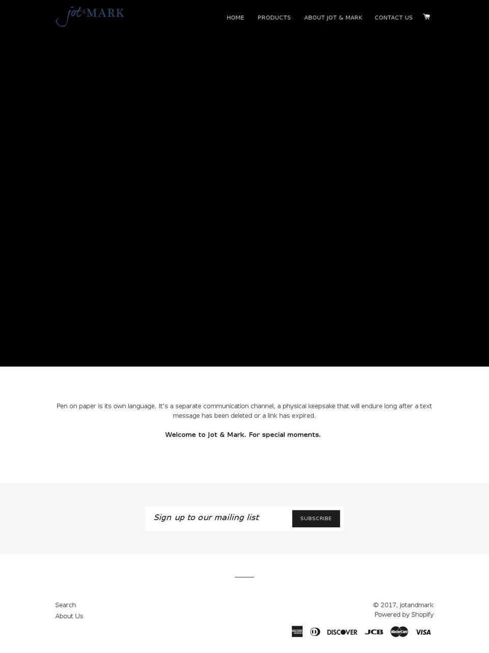 jotandmark.com shopify website screenshot
