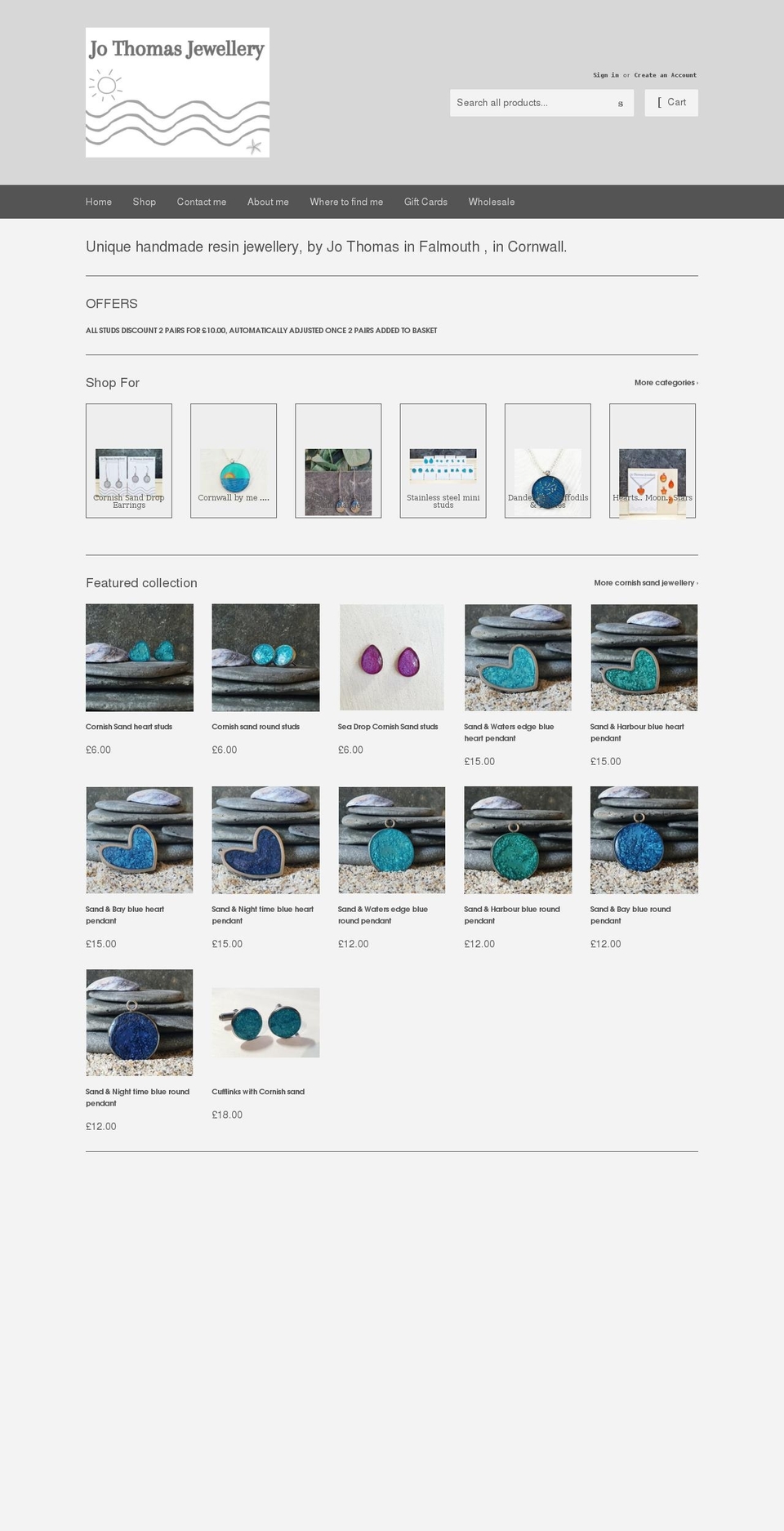 jothomasjewellery.co.uk shopify website screenshot