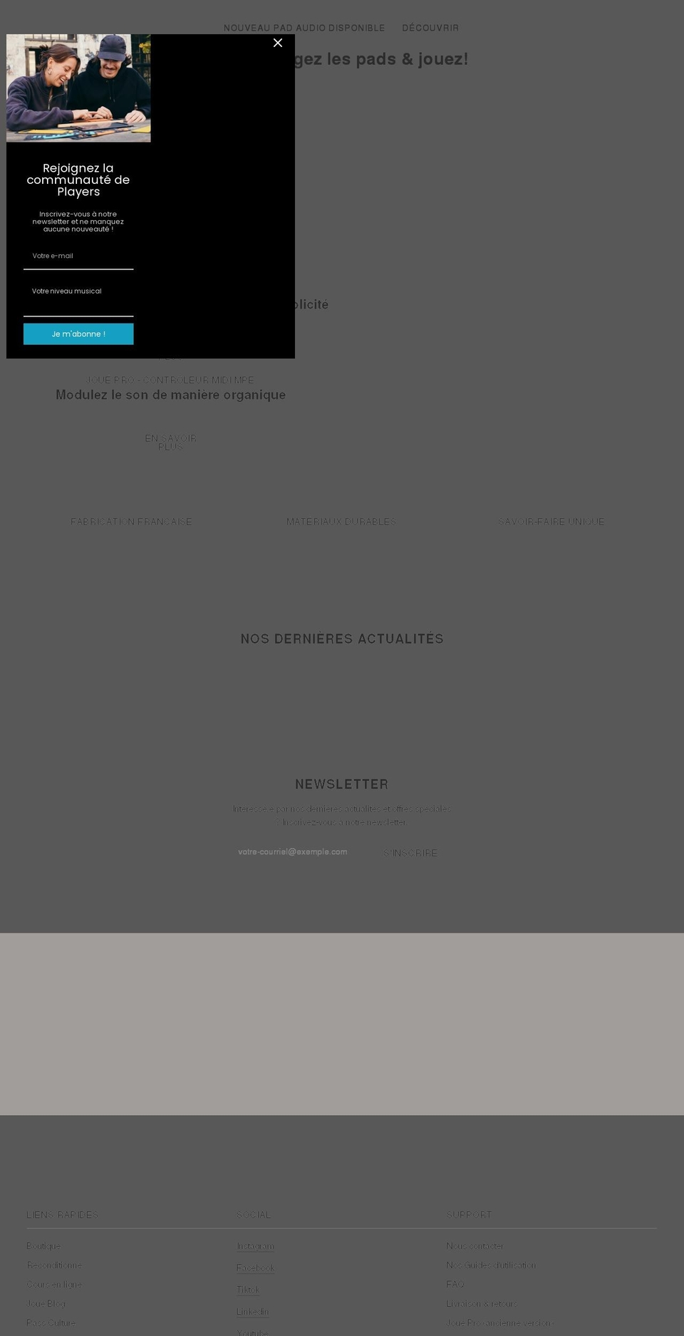 jouemusic.com shopify website screenshot