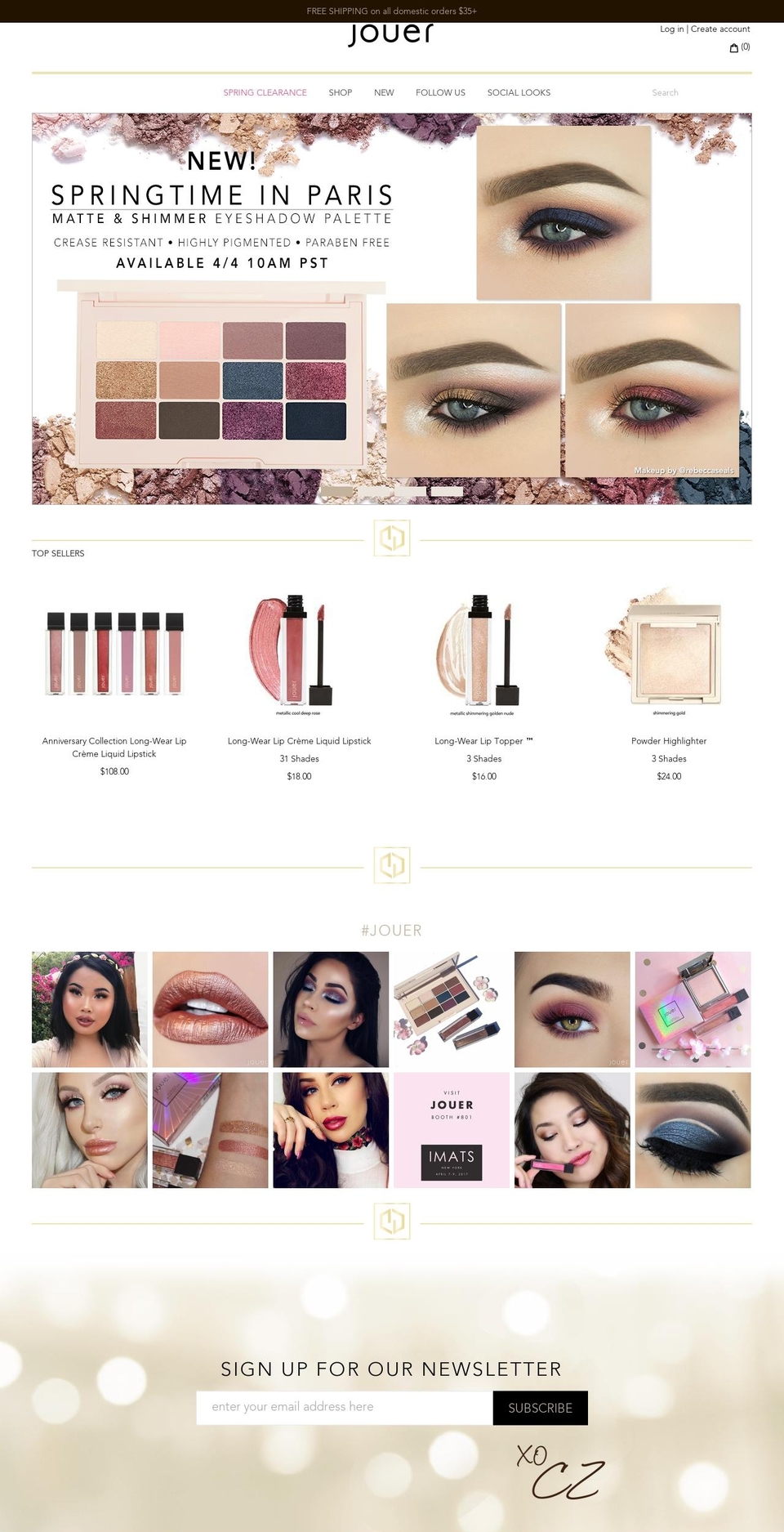 jouercosmetics.com shopify website screenshot