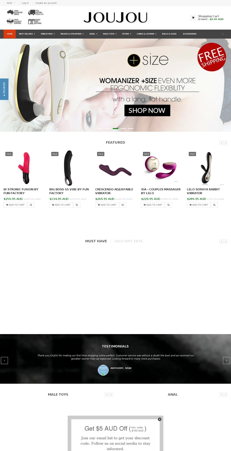 Impulse Shopify theme site example joujou-pty-ltd.myshopify.com