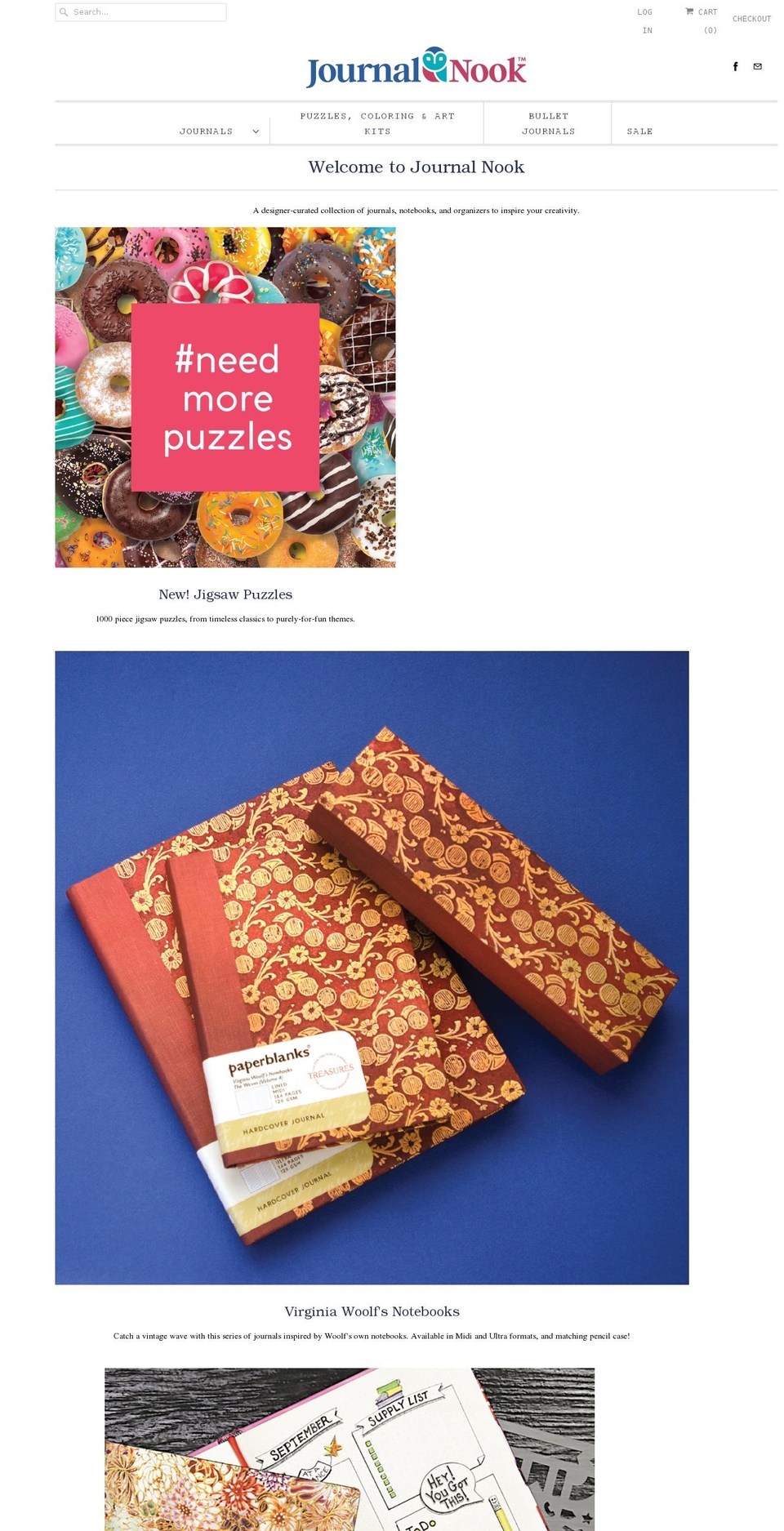 journalnook.com shopify website screenshot