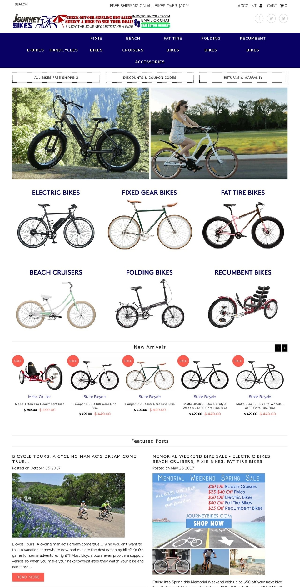 journeybikes.com shopify website screenshot