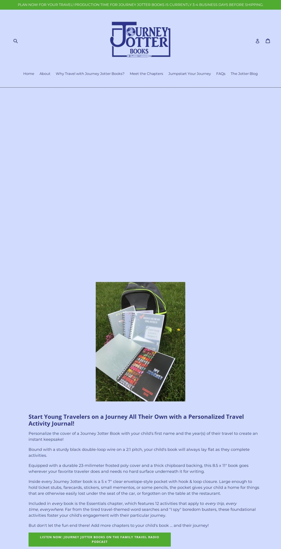 journeyjotterbooks.com — Shopify storefront screenshot