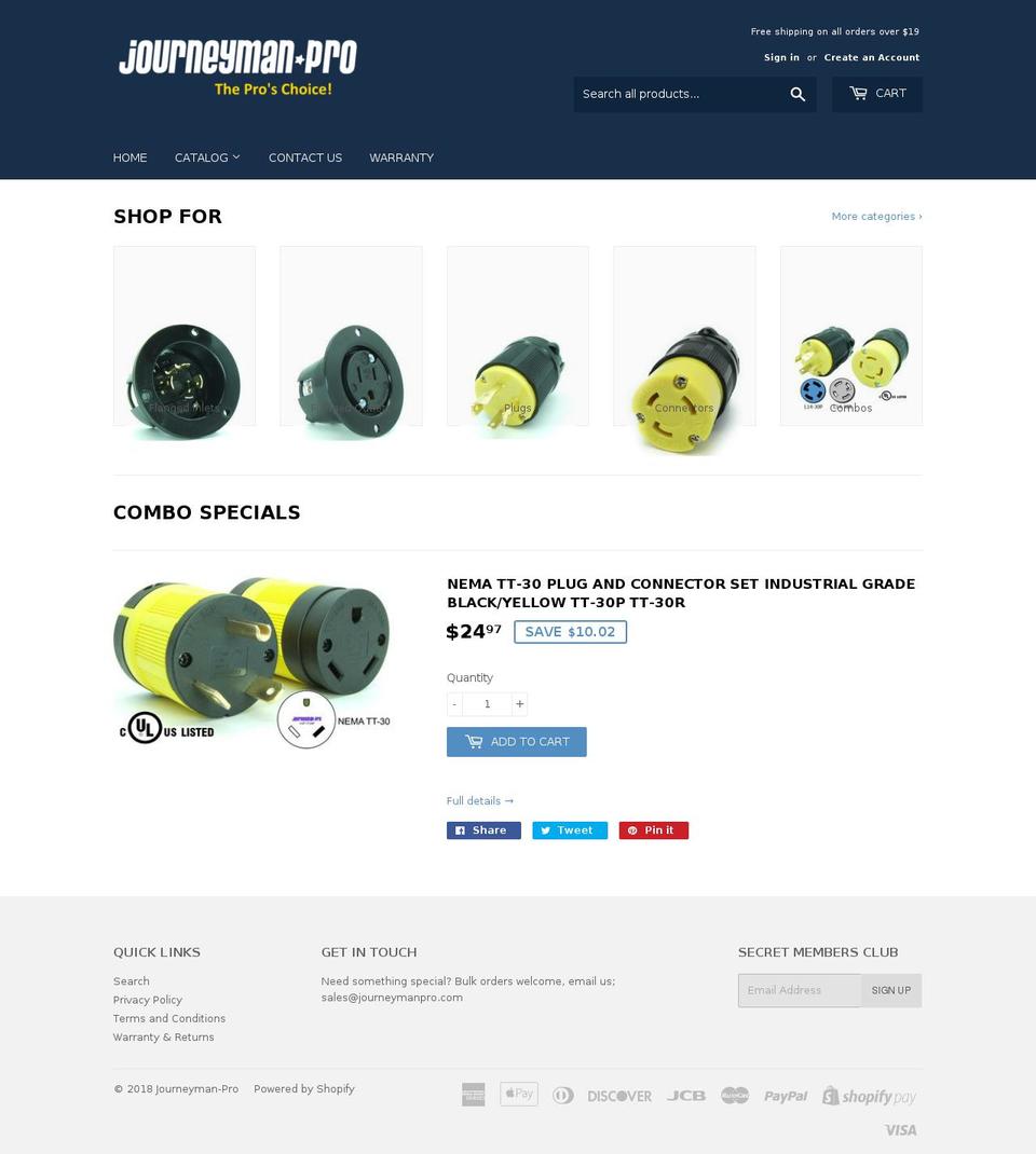 journeymanpro.com — Shopify storefront screenshot