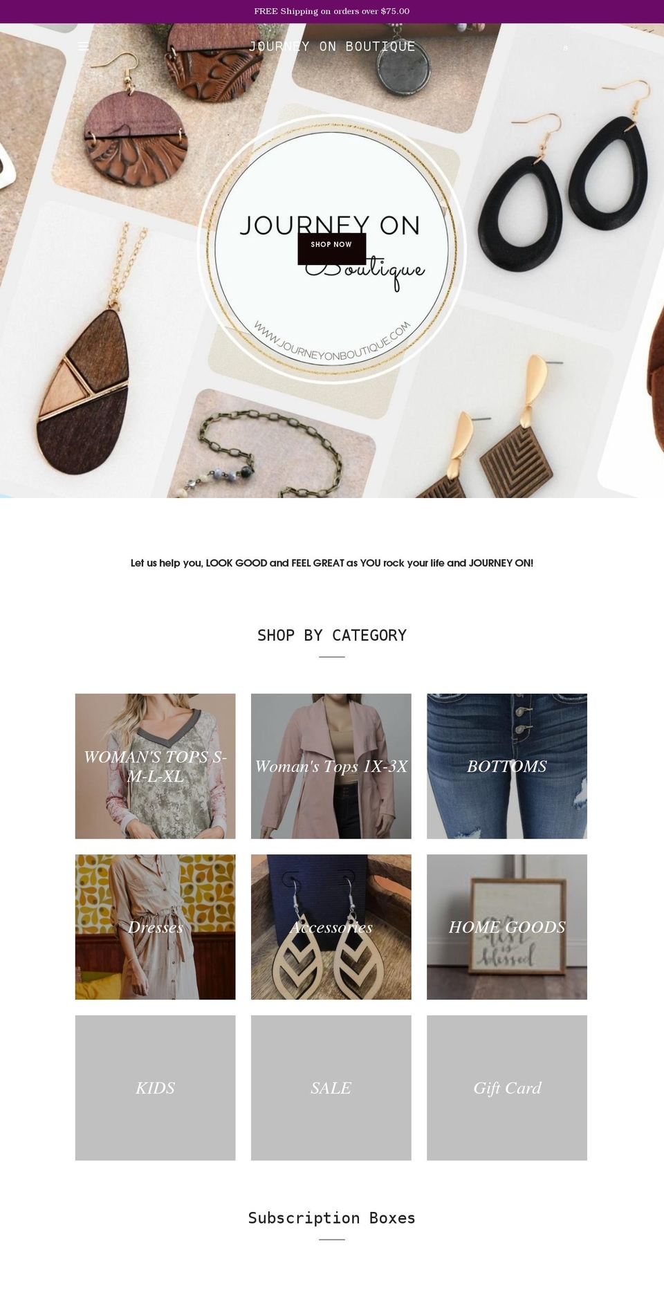 journeyonboutique.com shopify website screenshot