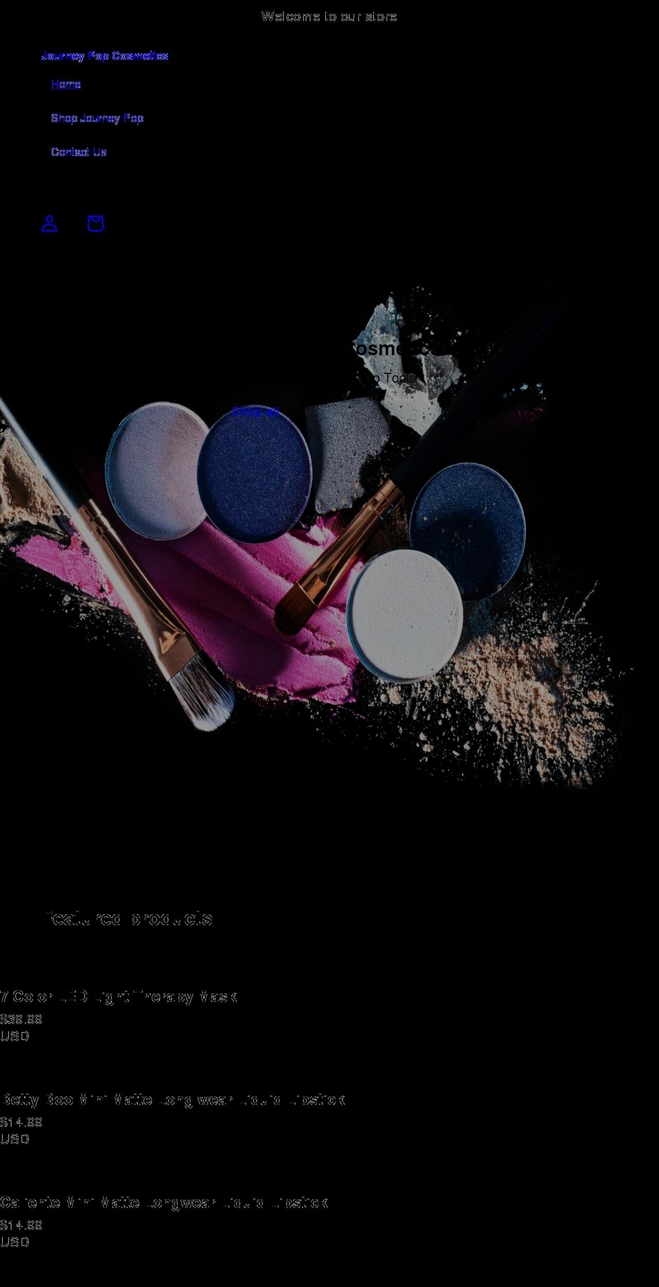 journeypopcosmetics.com shopify website screenshot
