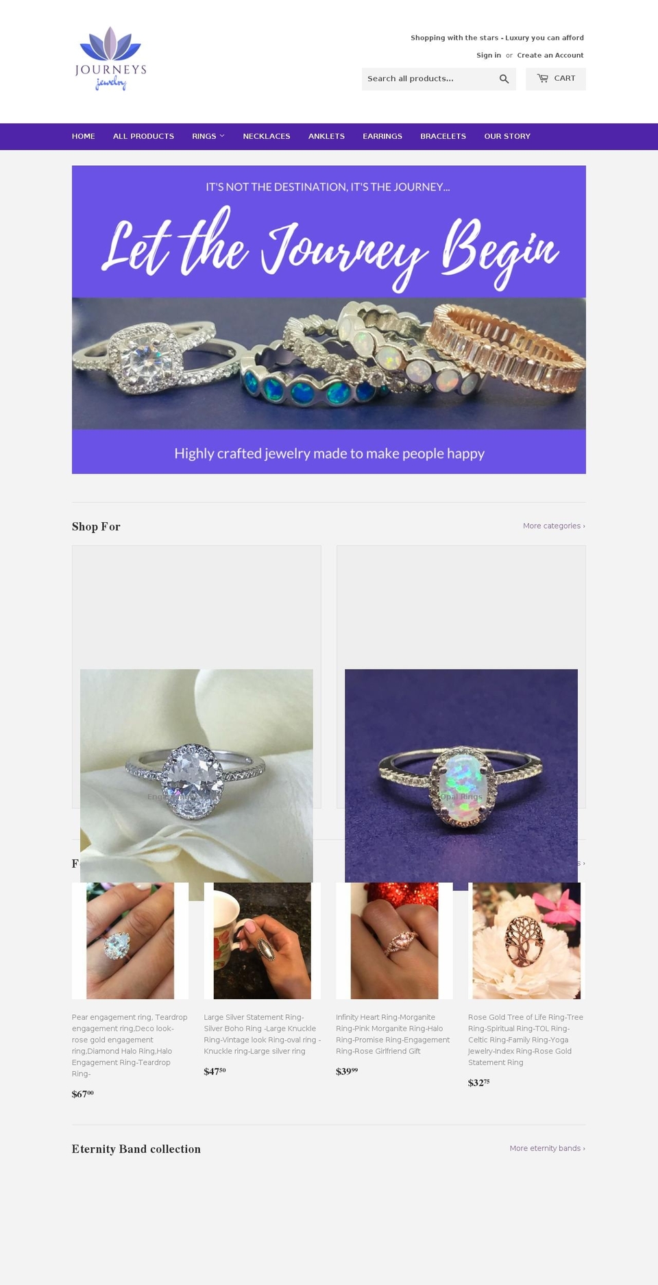 journeysjewelry.com shopify website screenshot