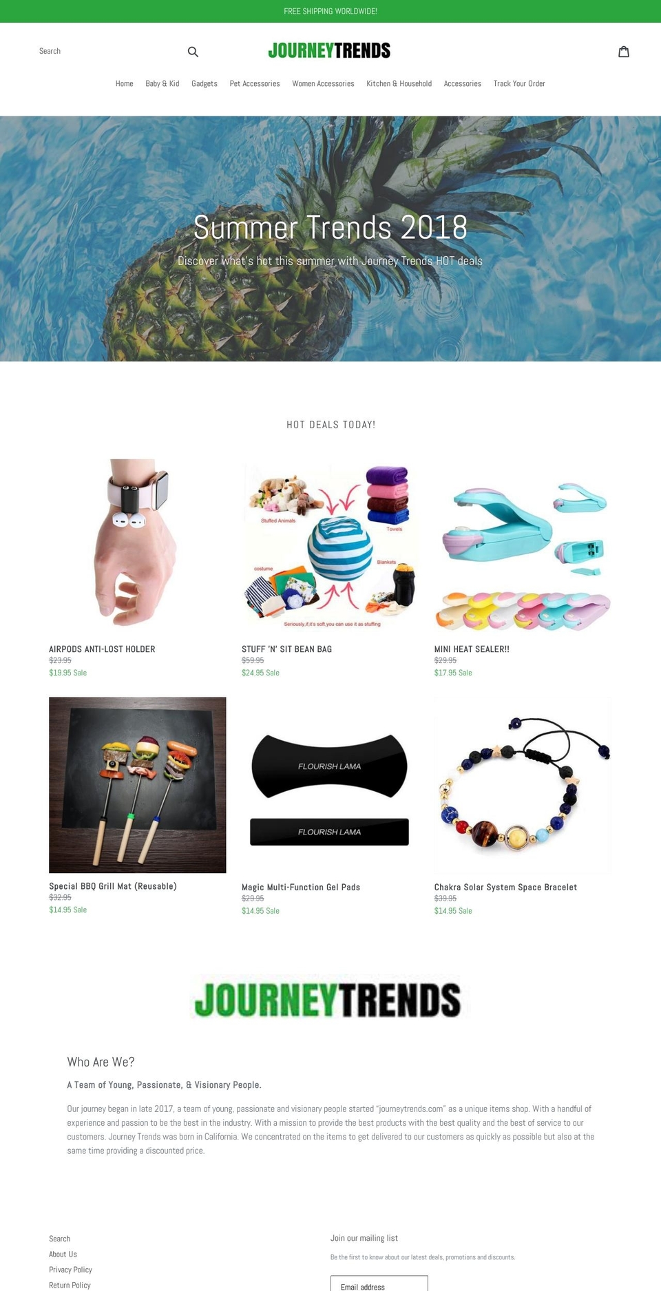 journeytrends.com — Shopify storefront screenshot