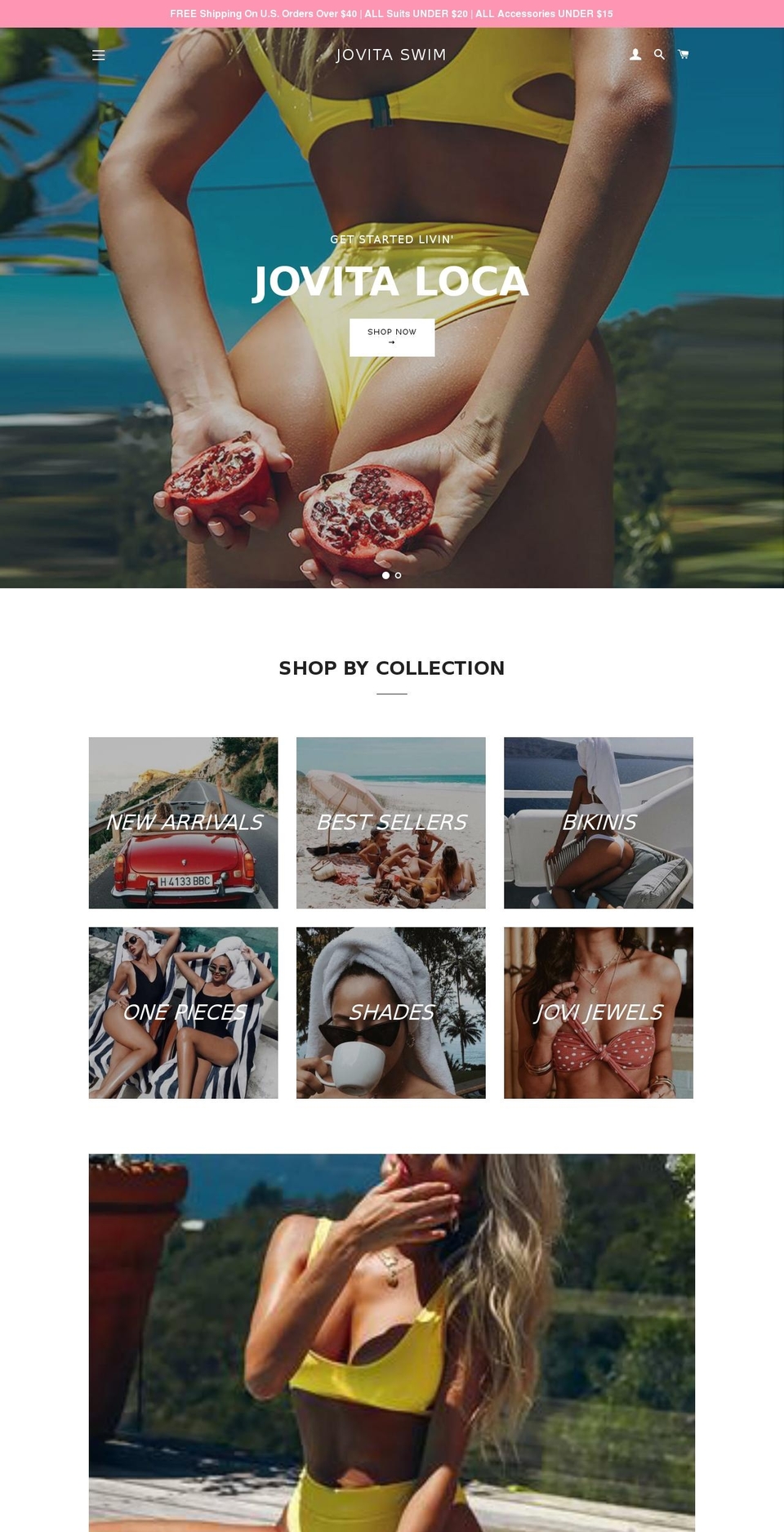 jovitaswim.com shopify website screenshot