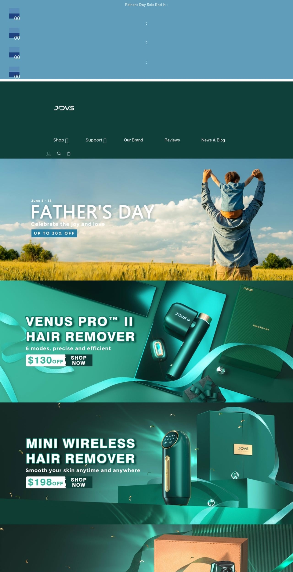 jovs.com shopify website screenshot