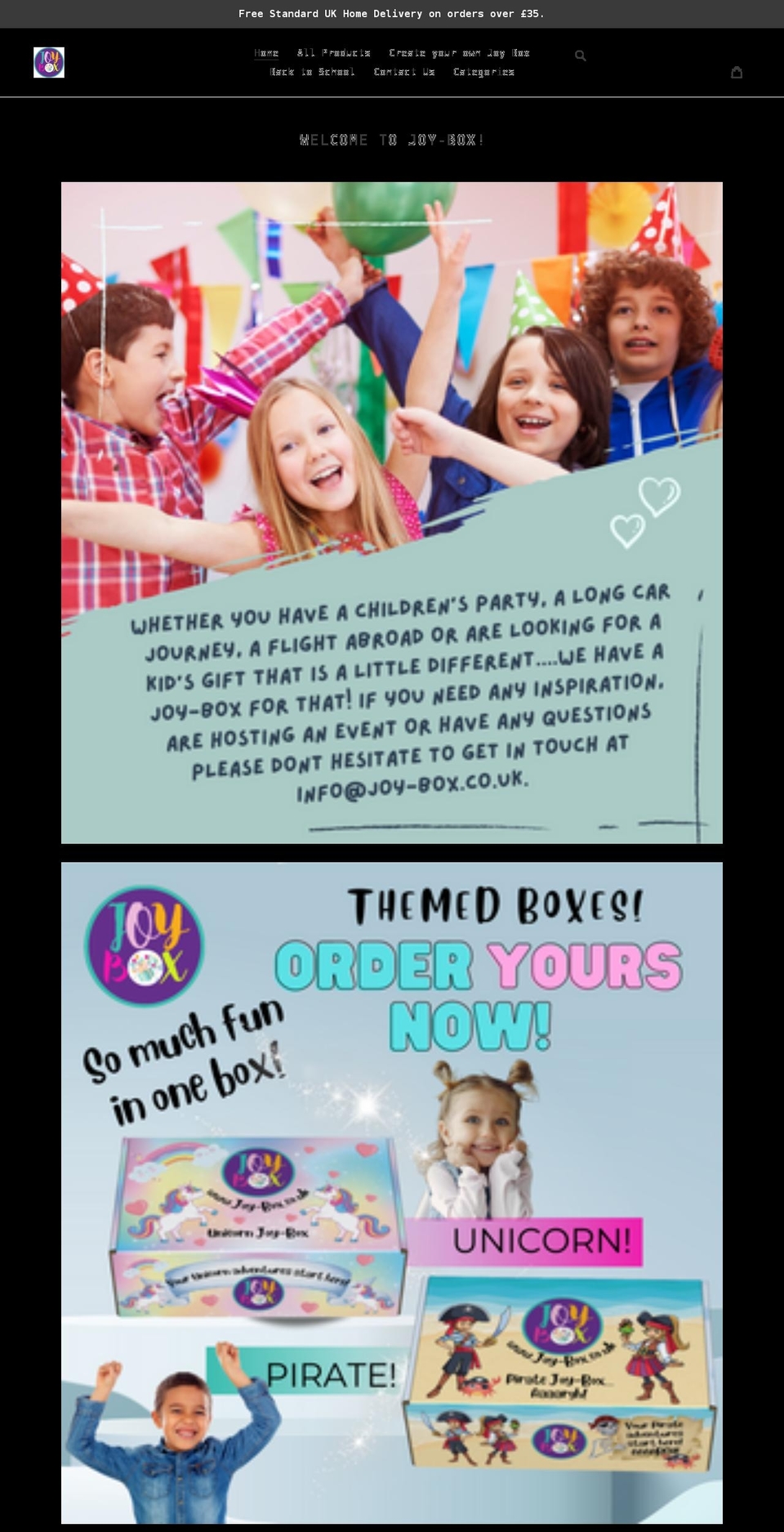 joy-box.co.uk shopify website screenshot