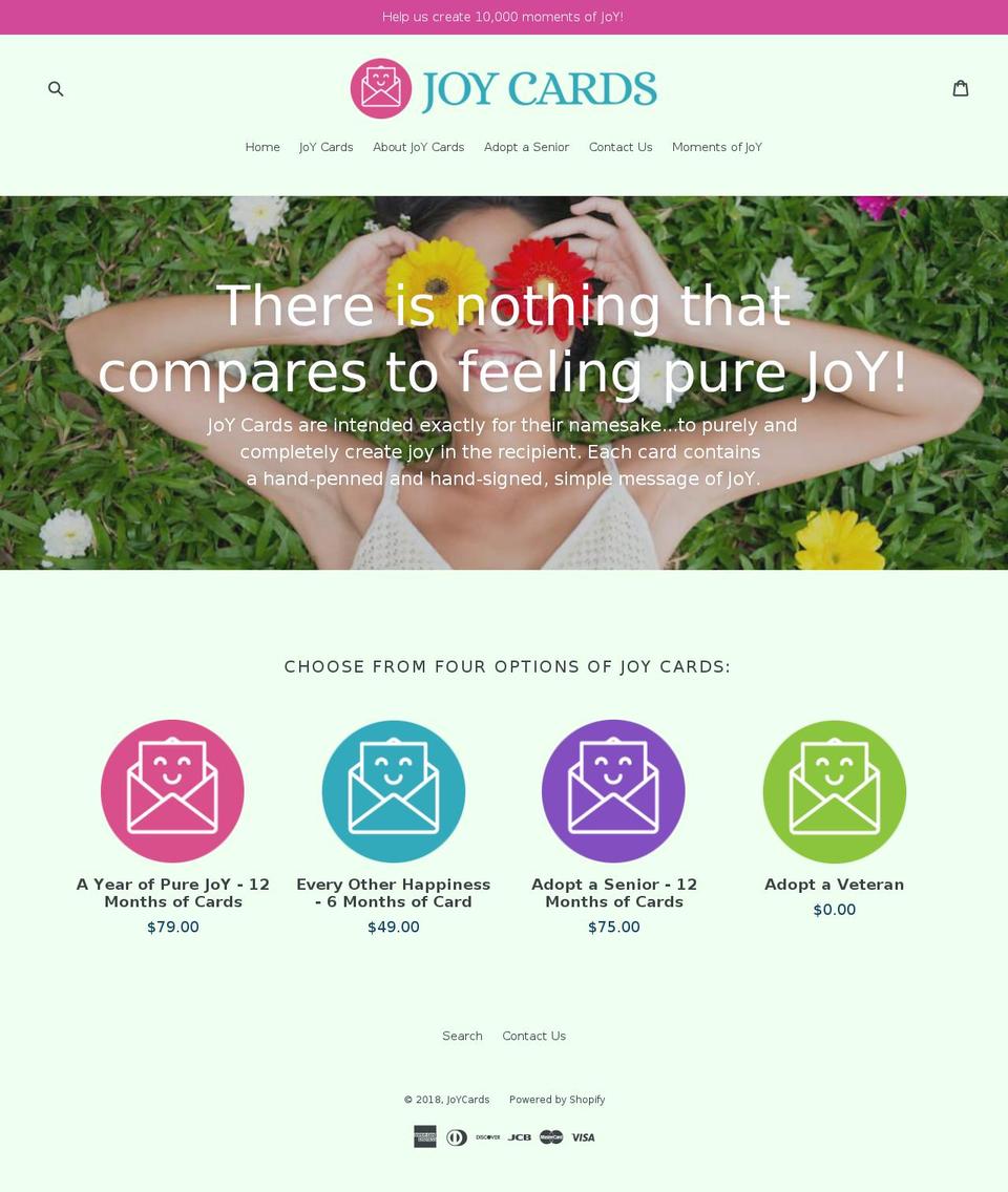 joy-cards.com shopify website screenshot
