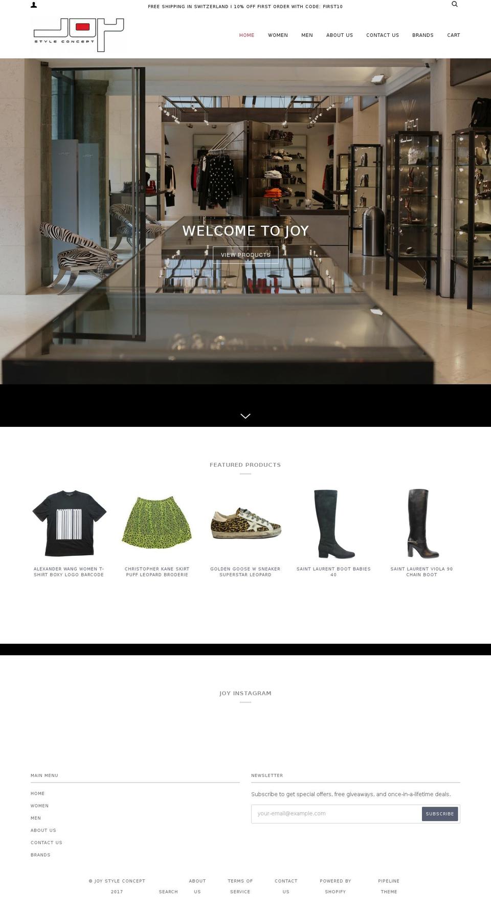 joy-stmoritz.com shopify website screenshot