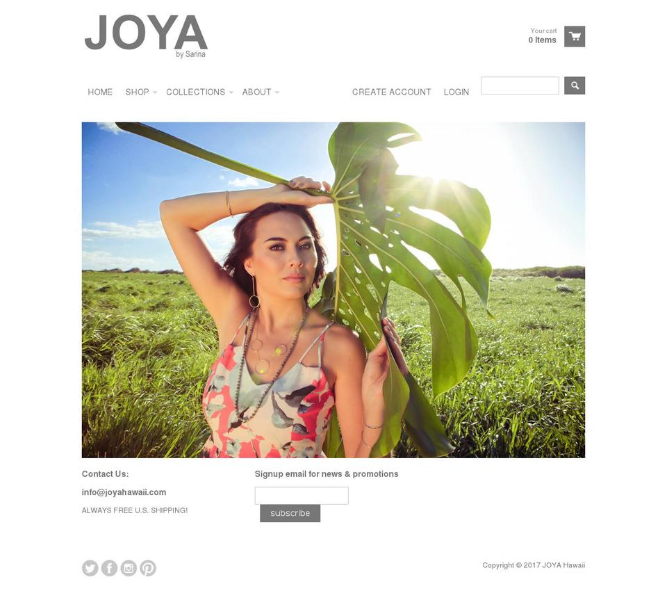 joyahawaii.com shopify website screenshot