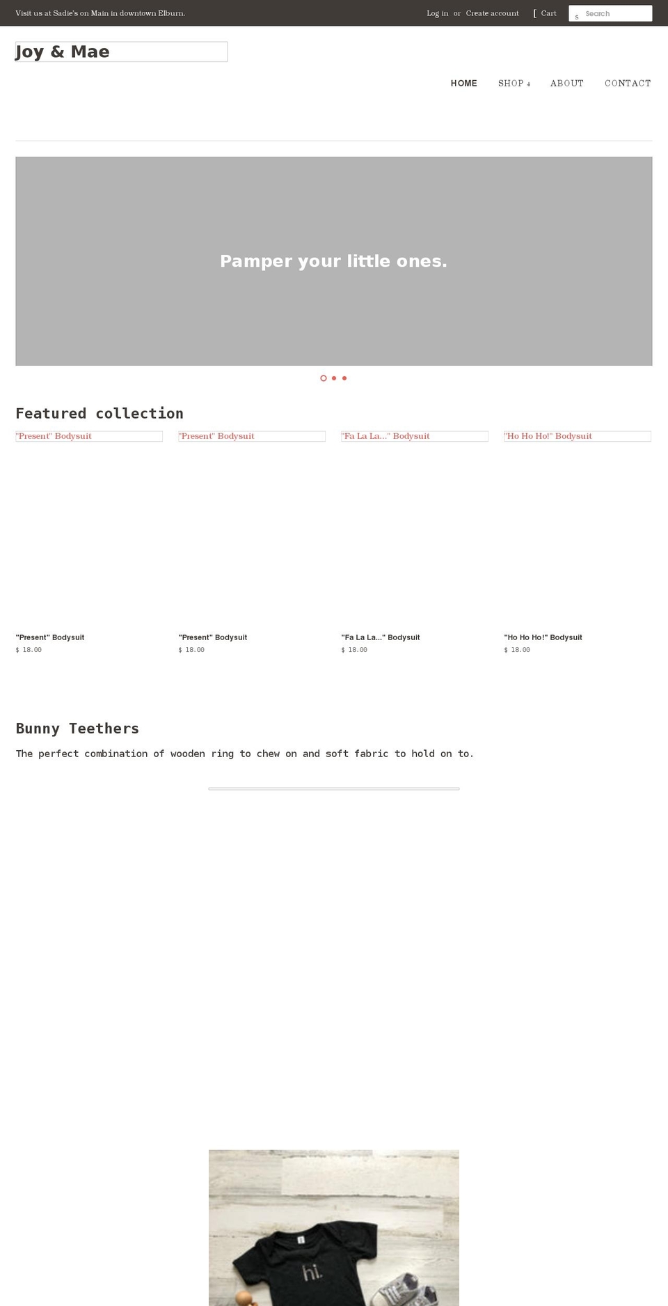 joyandmae.com shopify website screenshot