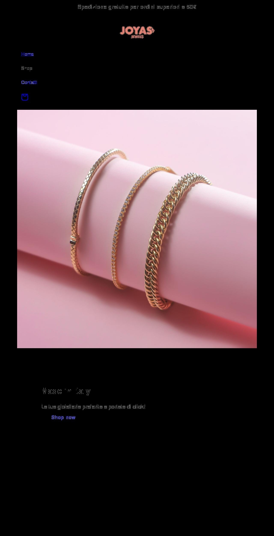 joyasjewels.com shopify website screenshot