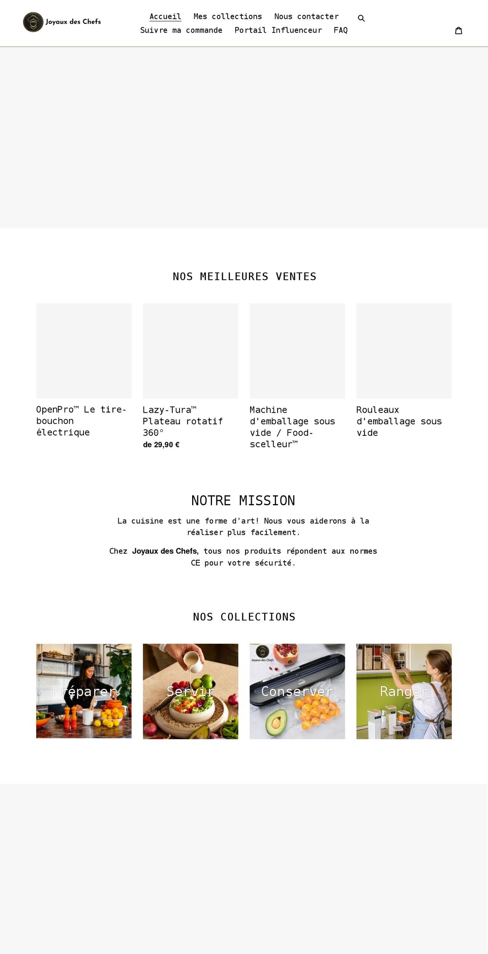 joyauxdeschefs.com shopify website screenshot