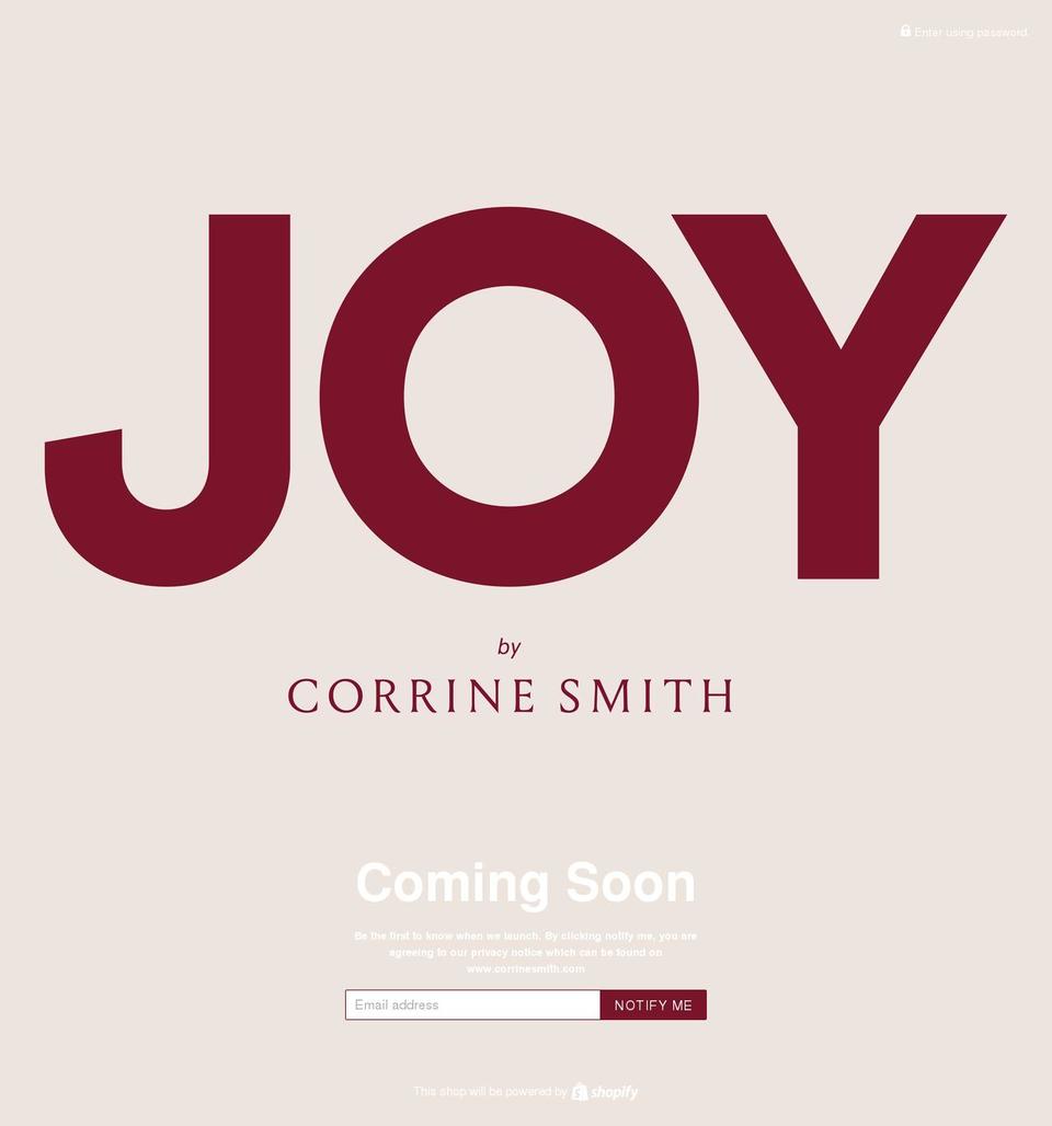 joybycorrinesmith.com shopify website screenshot