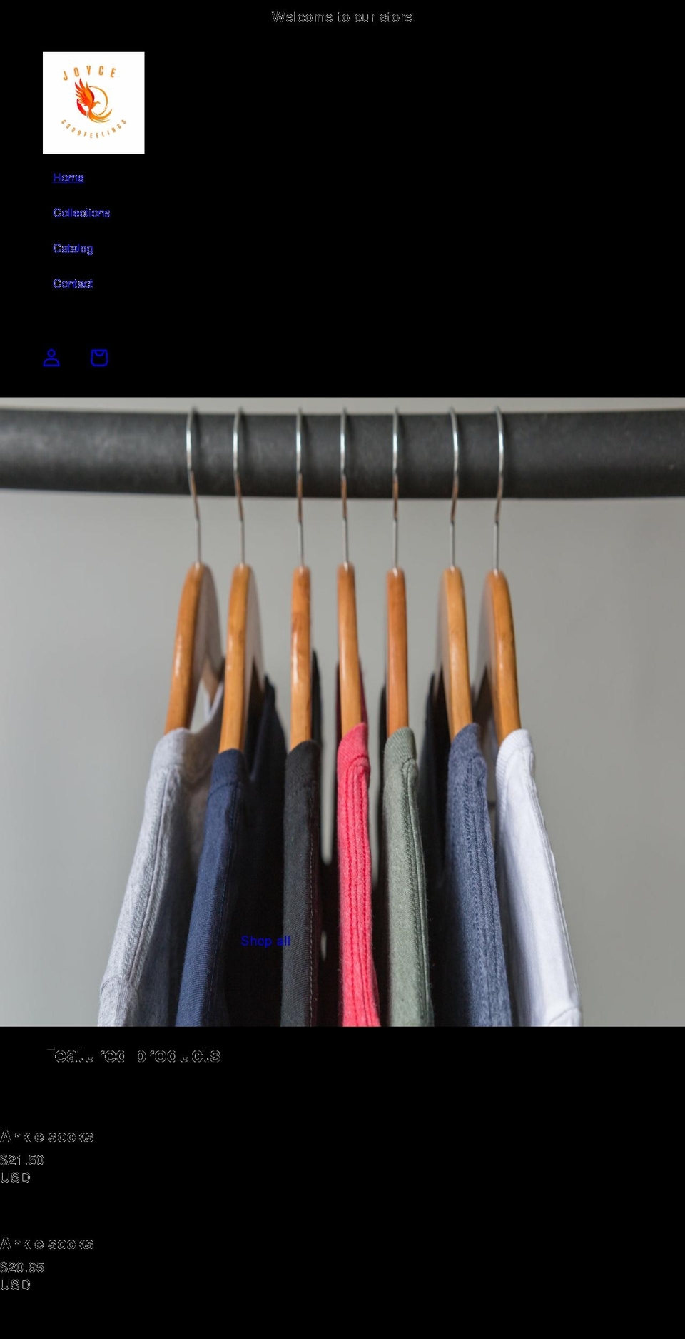 joyceapparel.com — Shopify storefront screenshot