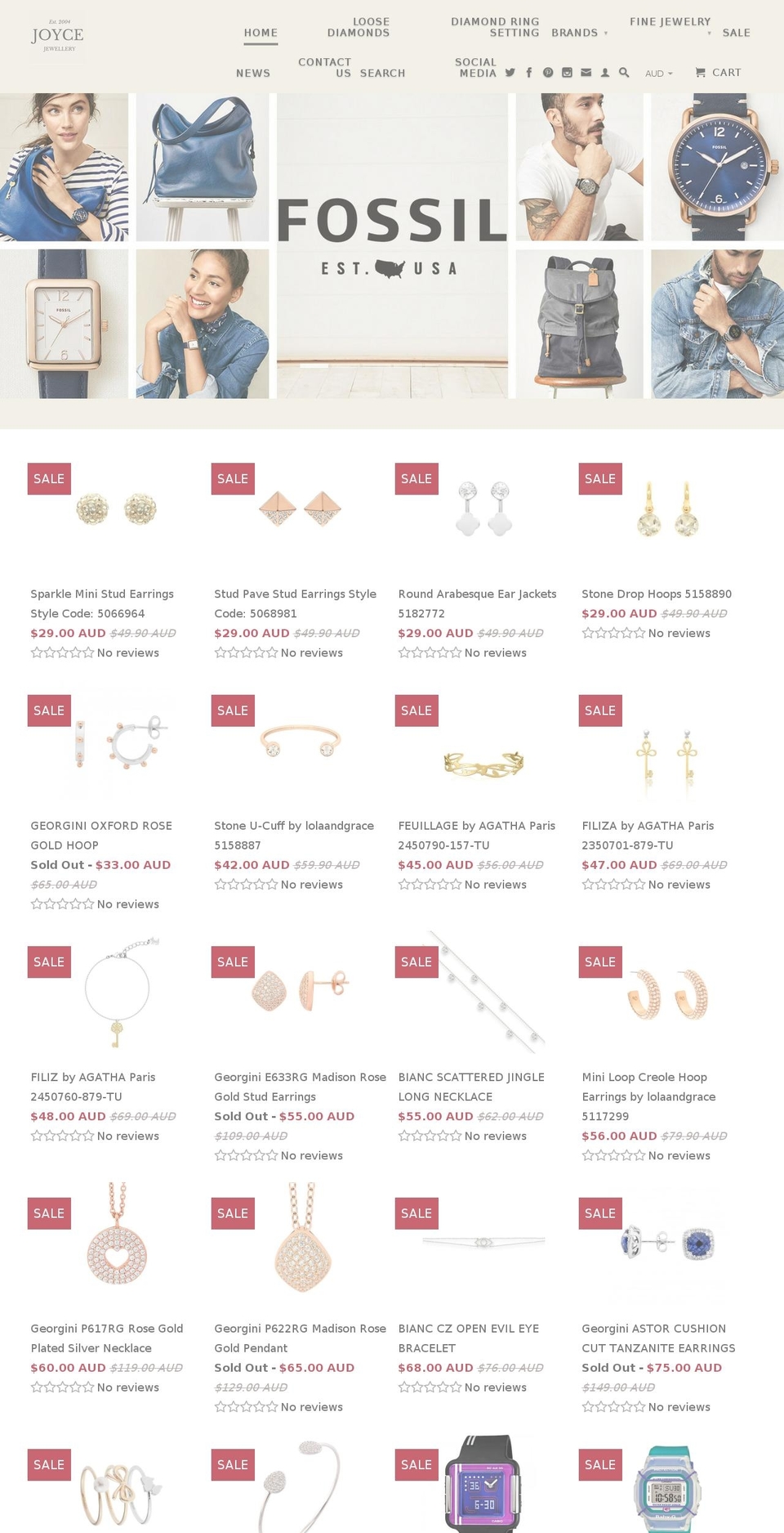 joycejewellery.com shopify website screenshot