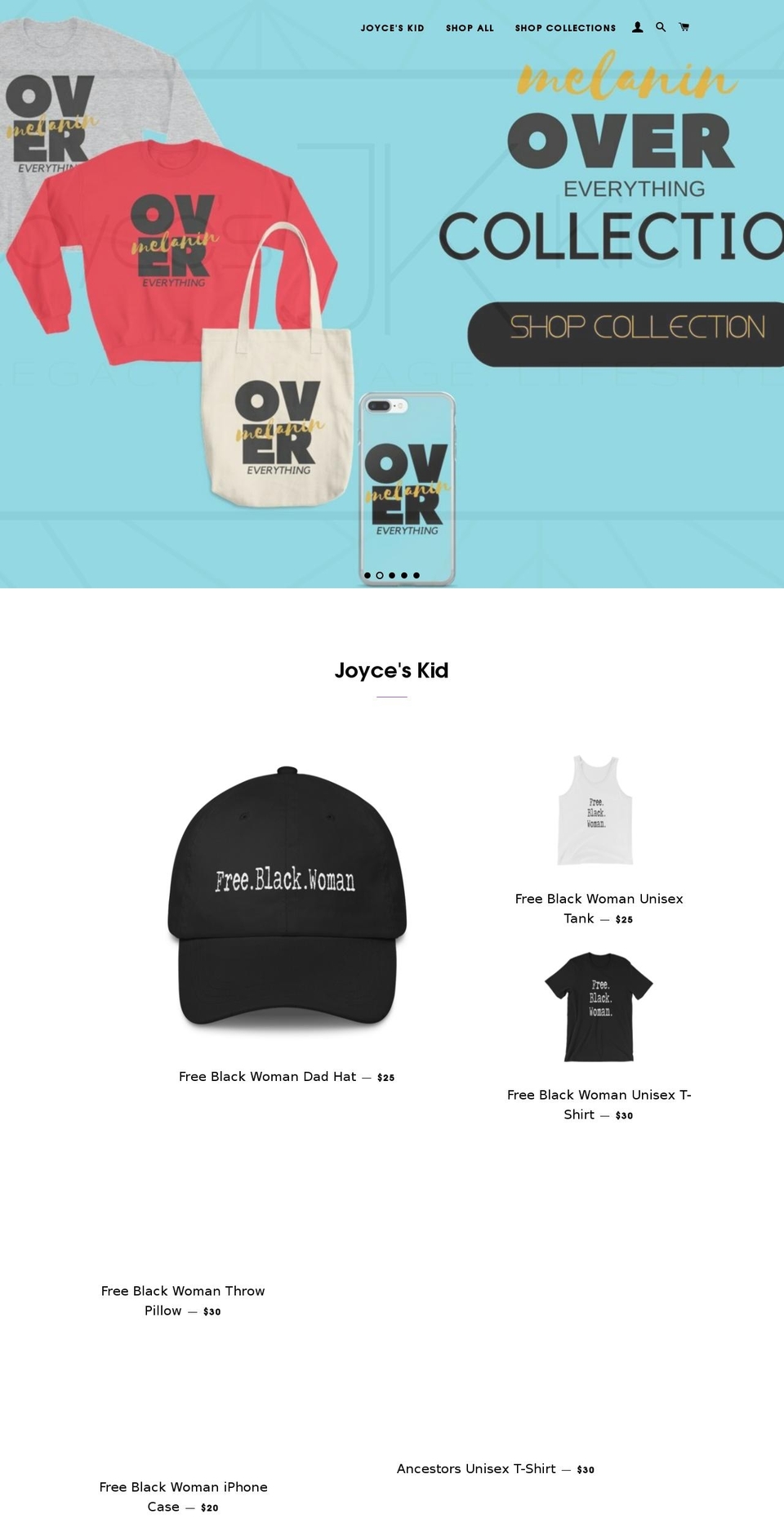 joyceskid.com — Shopify storefront screenshot