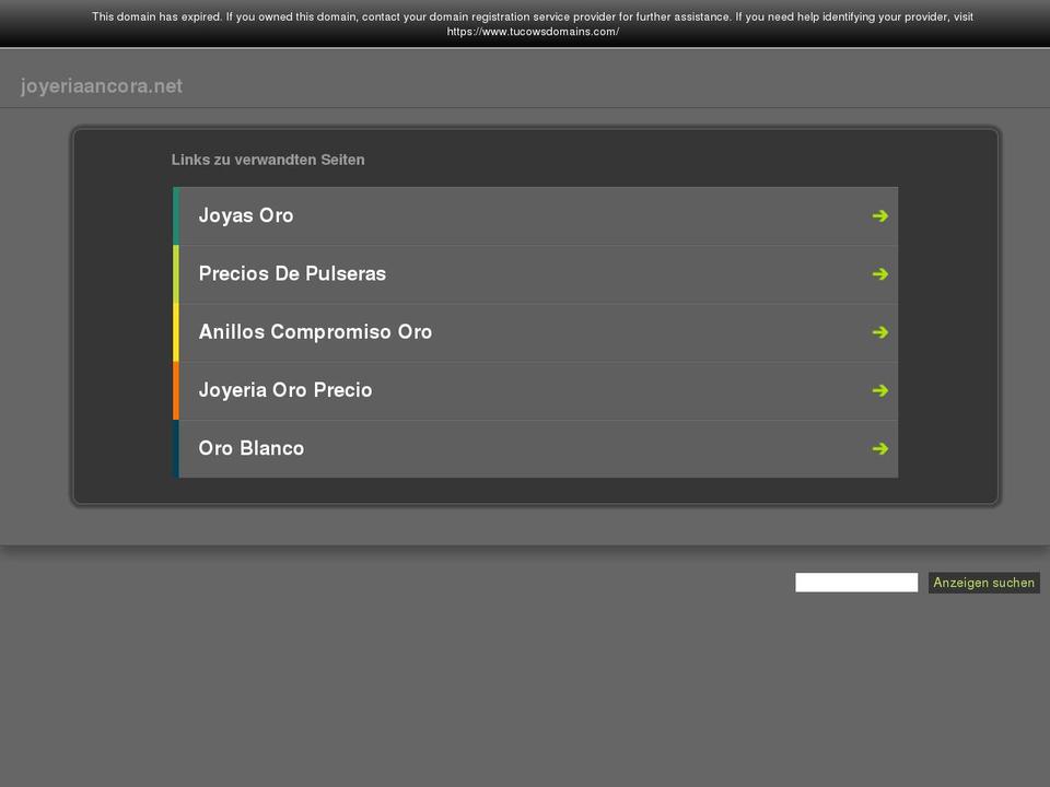joyeriaancora.net shopify website screenshot