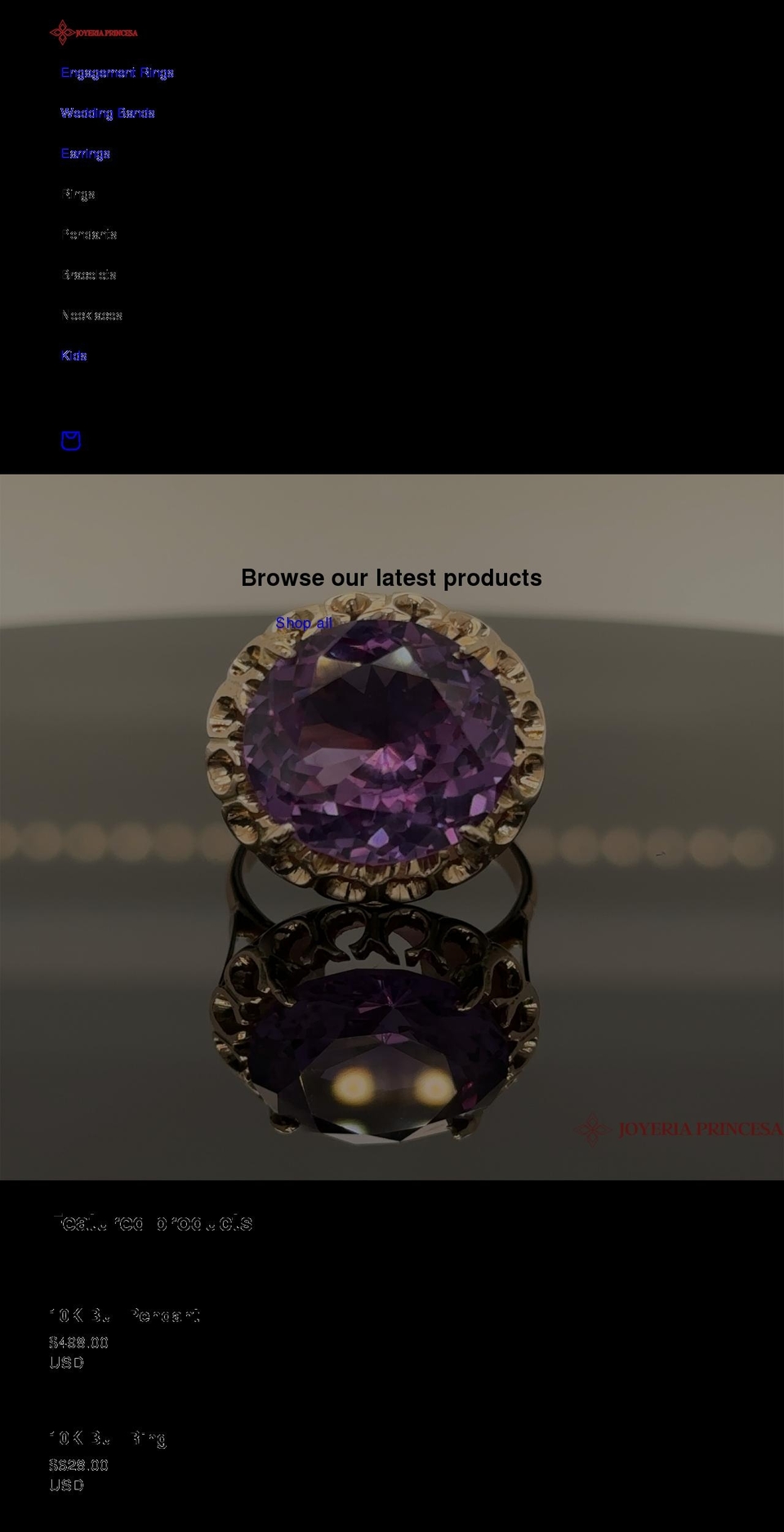 joyeriaprincesa.com shopify website screenshot