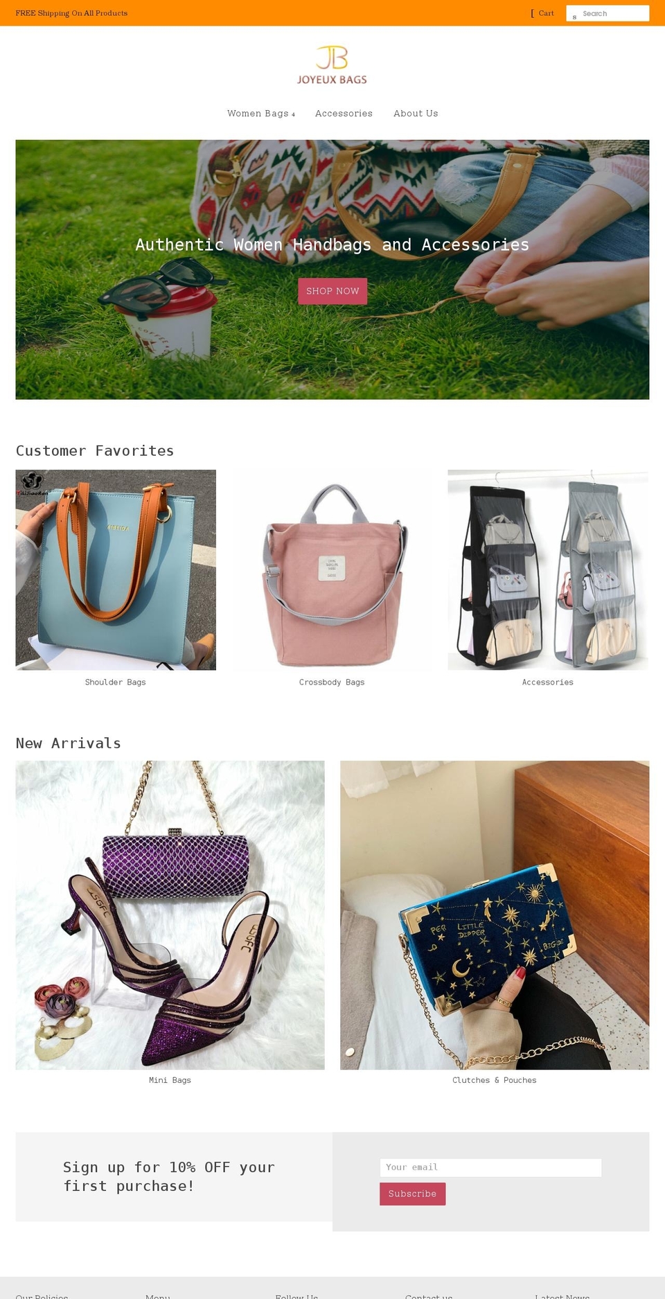 joyeuxbags.com shopify website screenshot