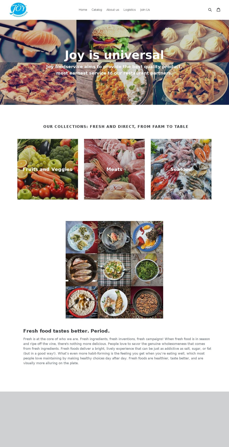 joyfoodservice.com shopify website screenshot