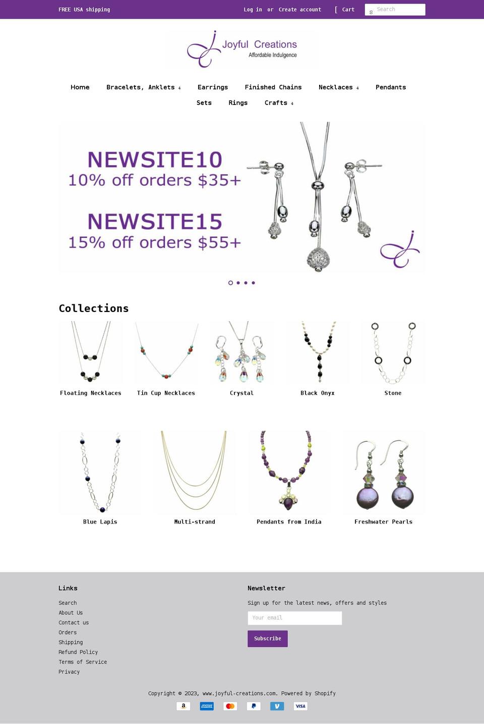 joyful-creations.com shopify website screenshot