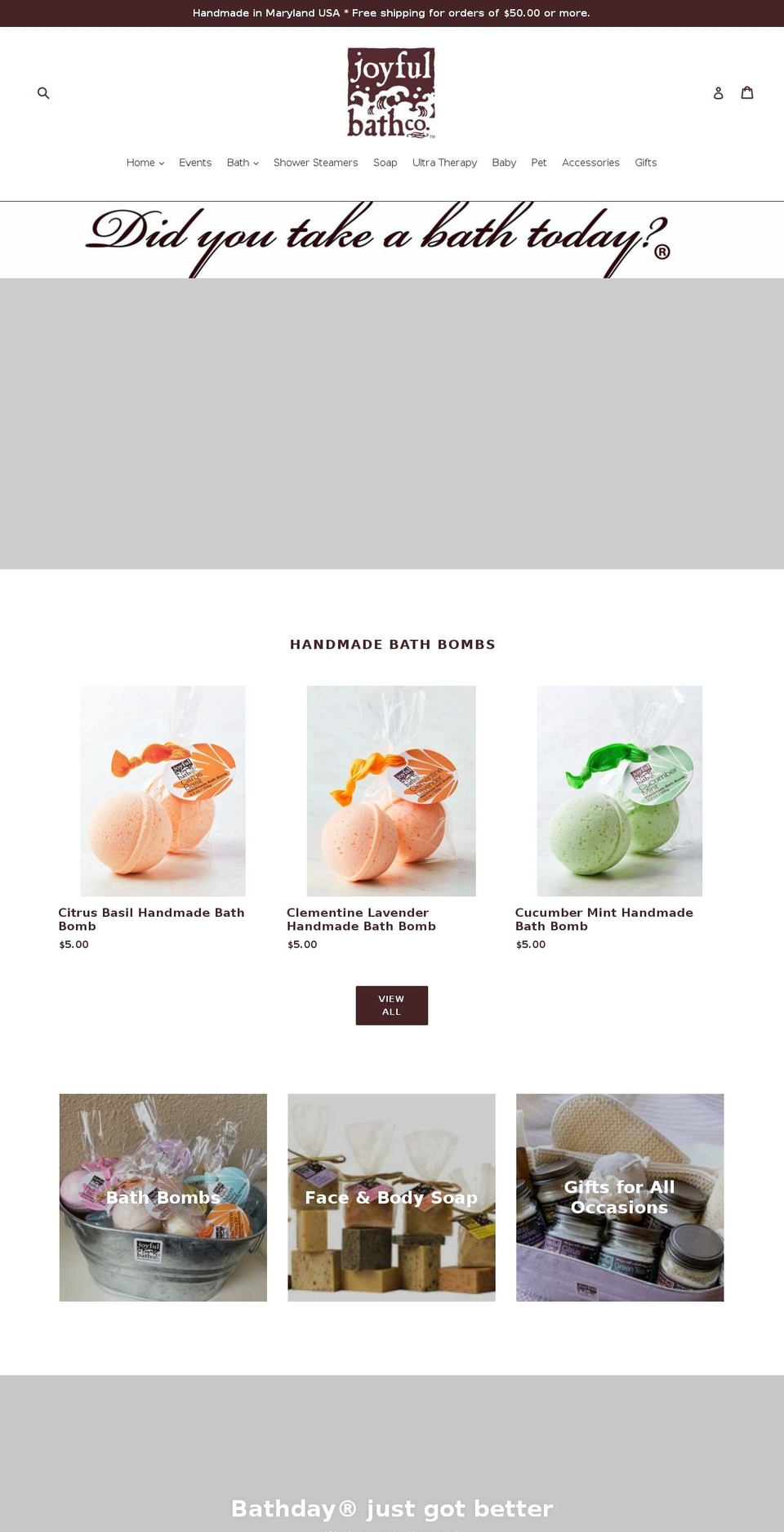joyfulbathsalts.com — Shopify storefront screenshot