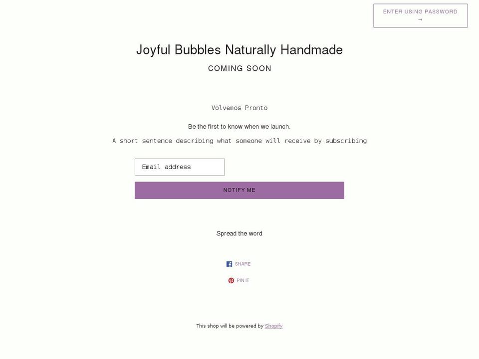 joyfulbubblesnh.com shopify website screenshot