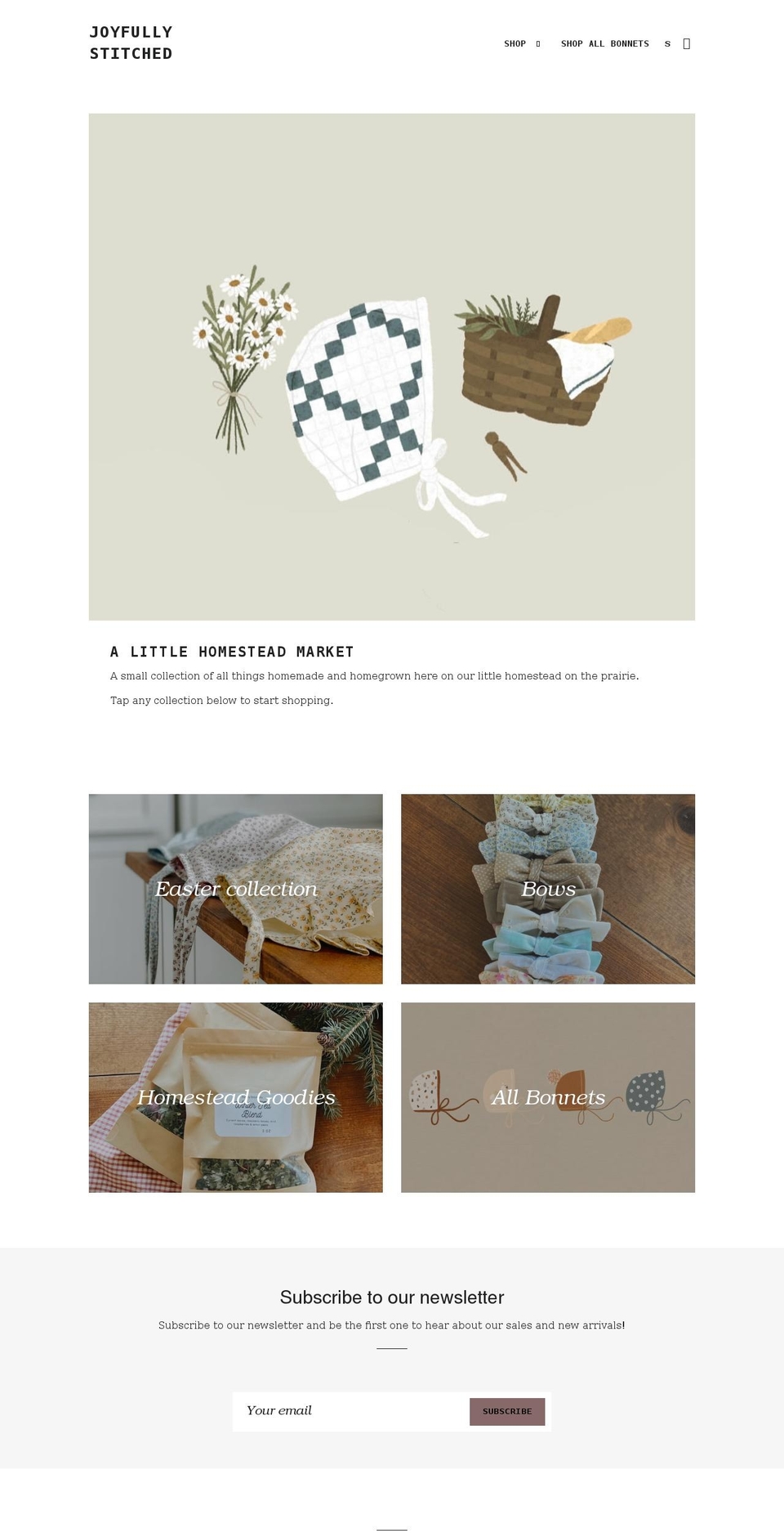 joyfullystitched.com shopify website screenshot