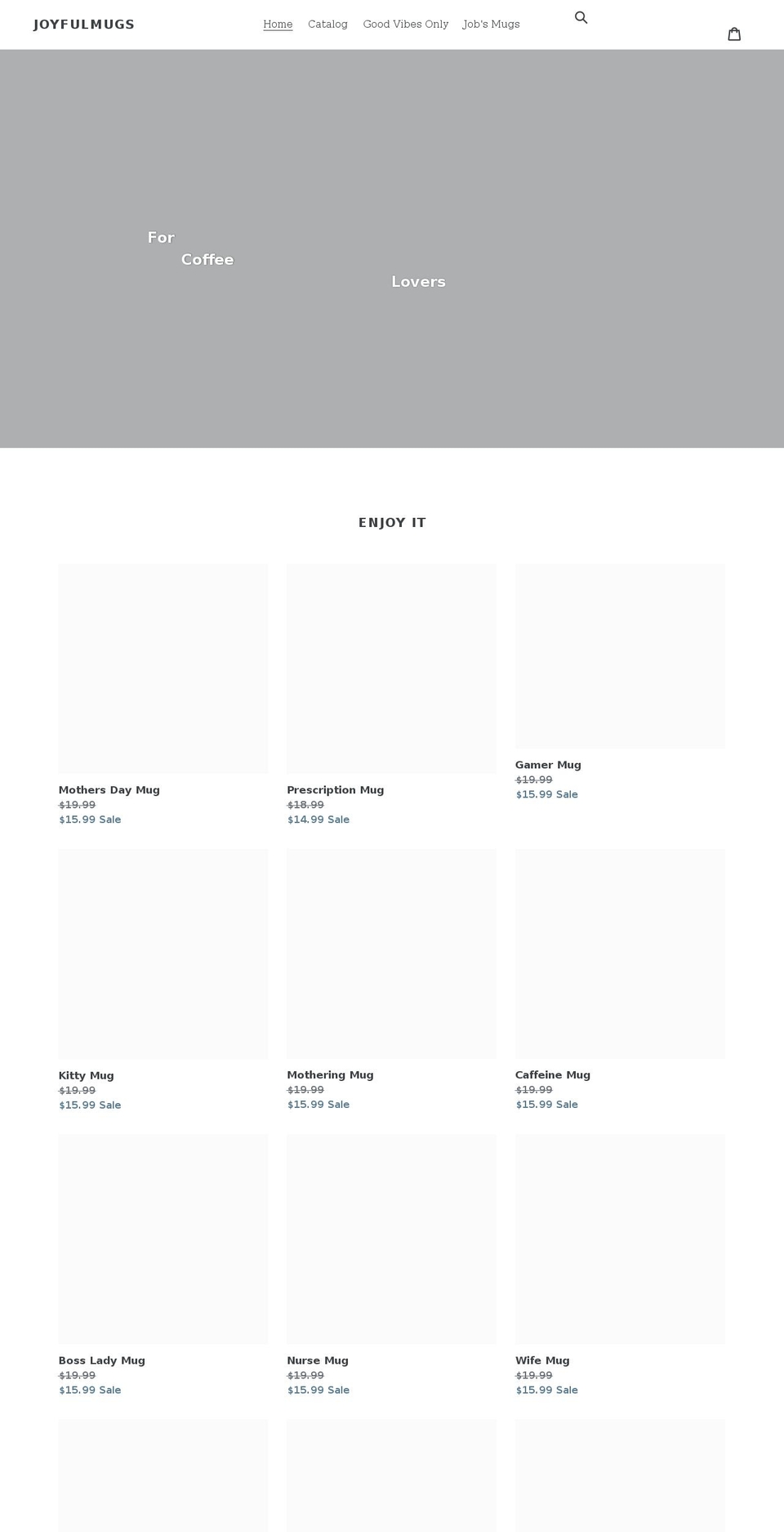 joyfulmugs.myshopify.com shopify website screenshot