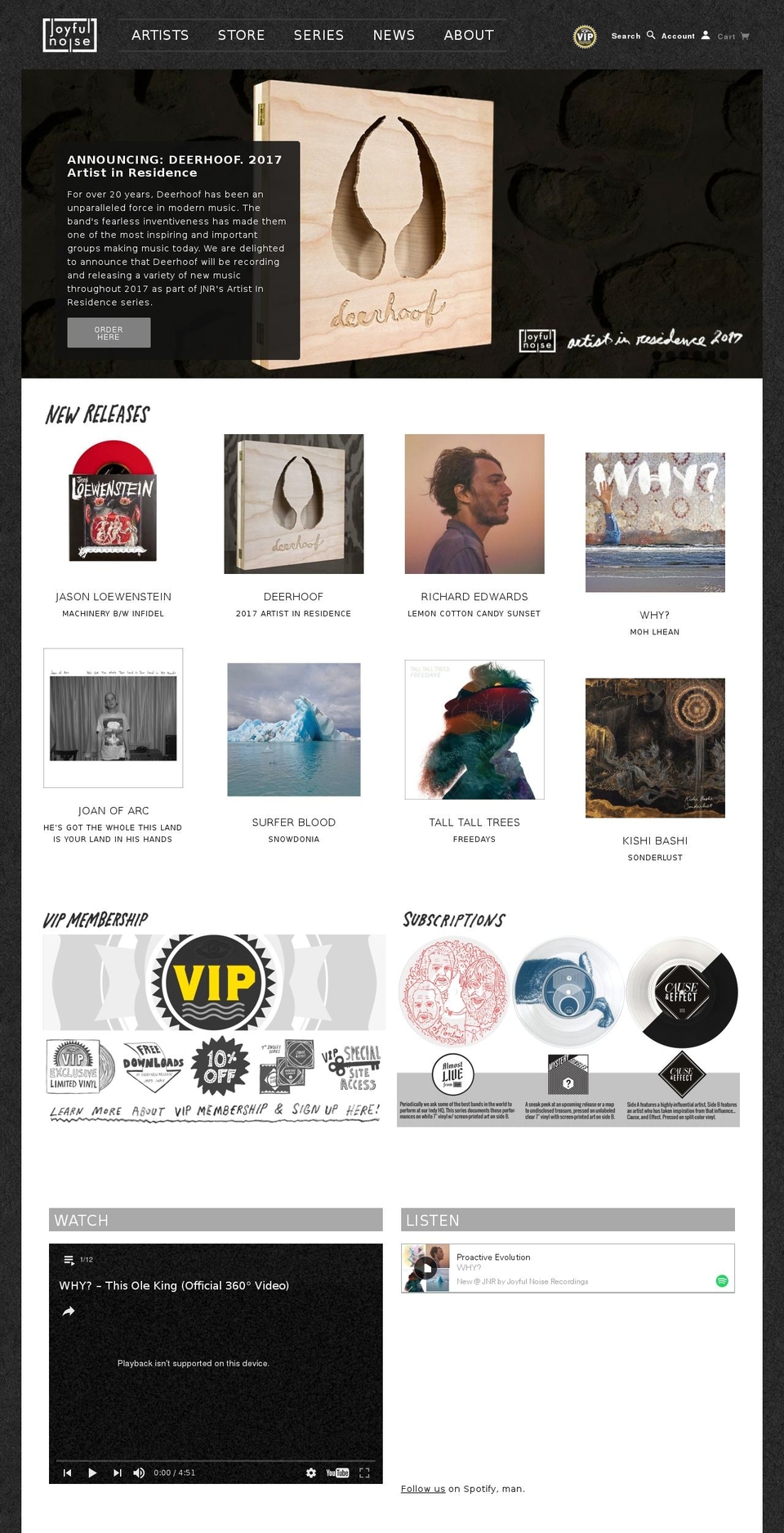 joyfulnoiserecordings.com shopify website screenshot