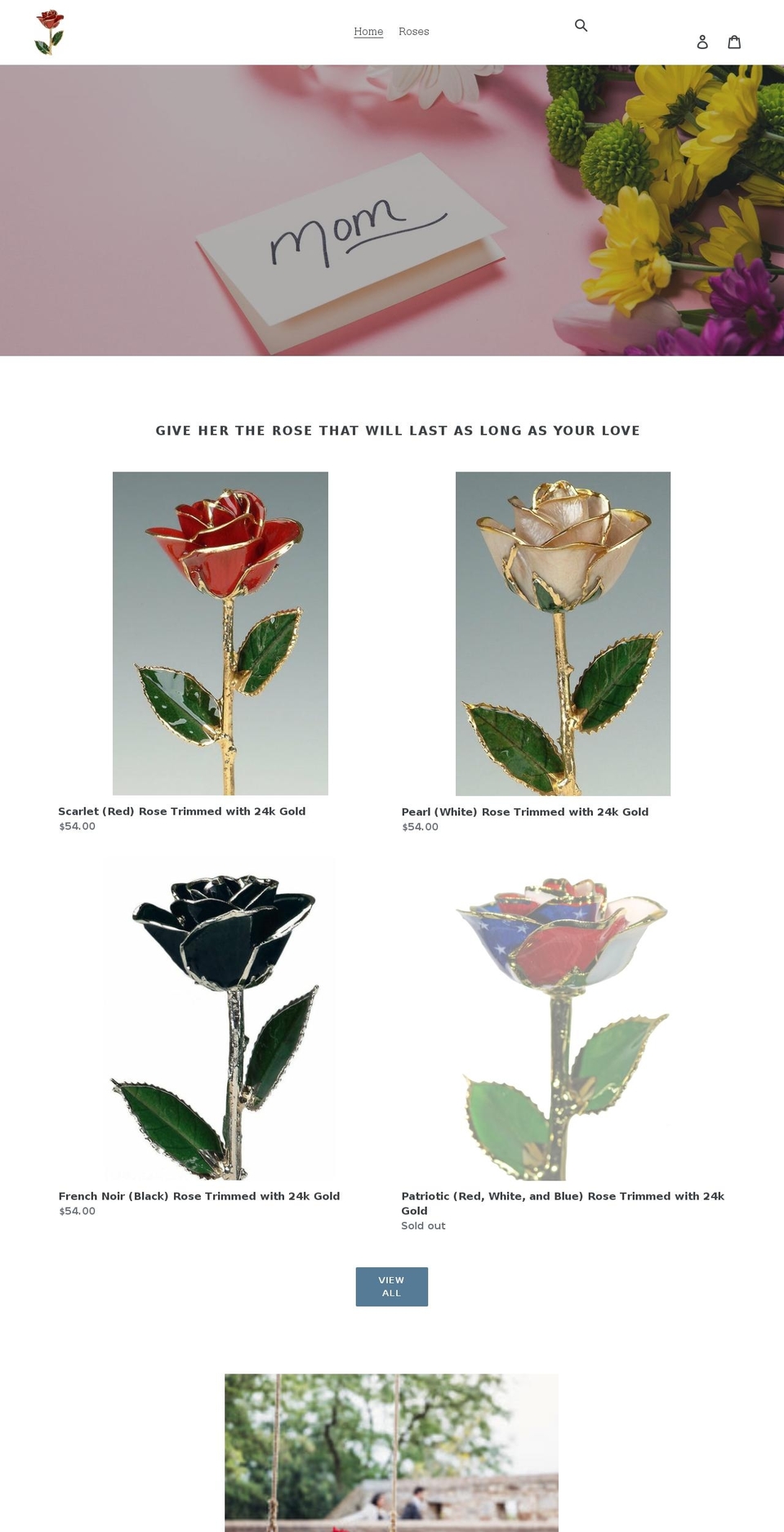 Valentine Shopify theme site example joyfulroses.com