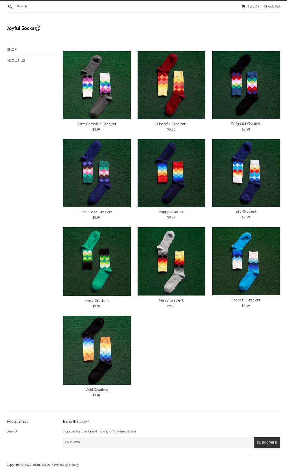 joyfulsocks.com shopify website screenshot