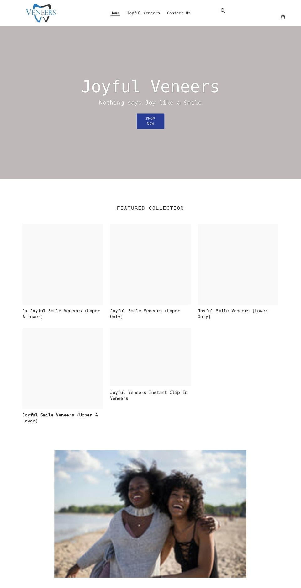 joyfulveneers.com shopify website screenshot