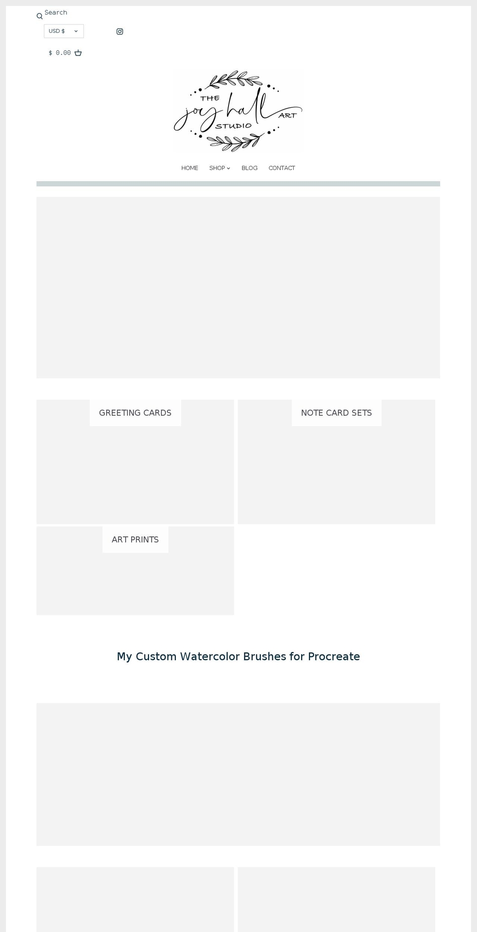 joyhallart.com shopify website screenshot