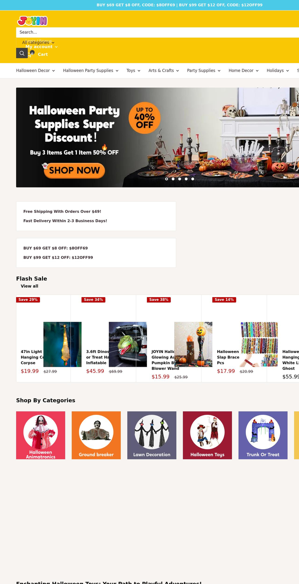 joyin.com shopify website screenshot