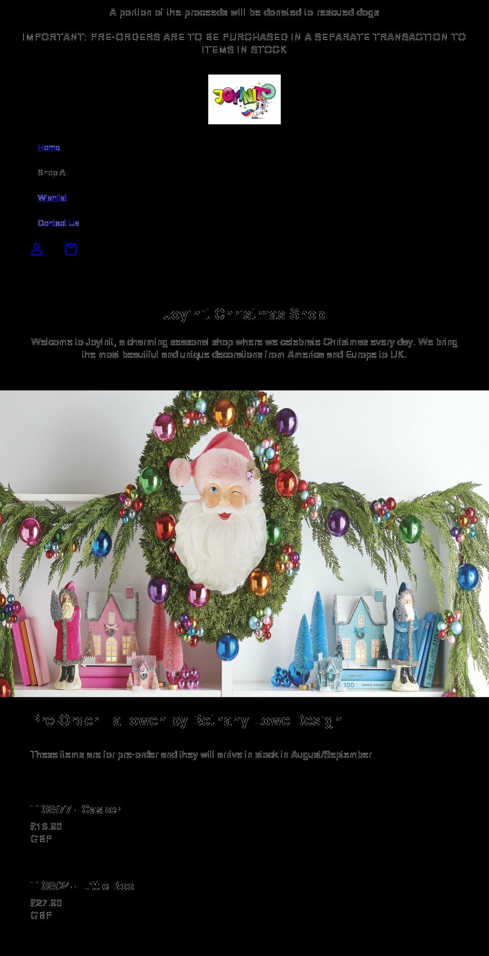 joyinit.co.uk shopify website screenshot