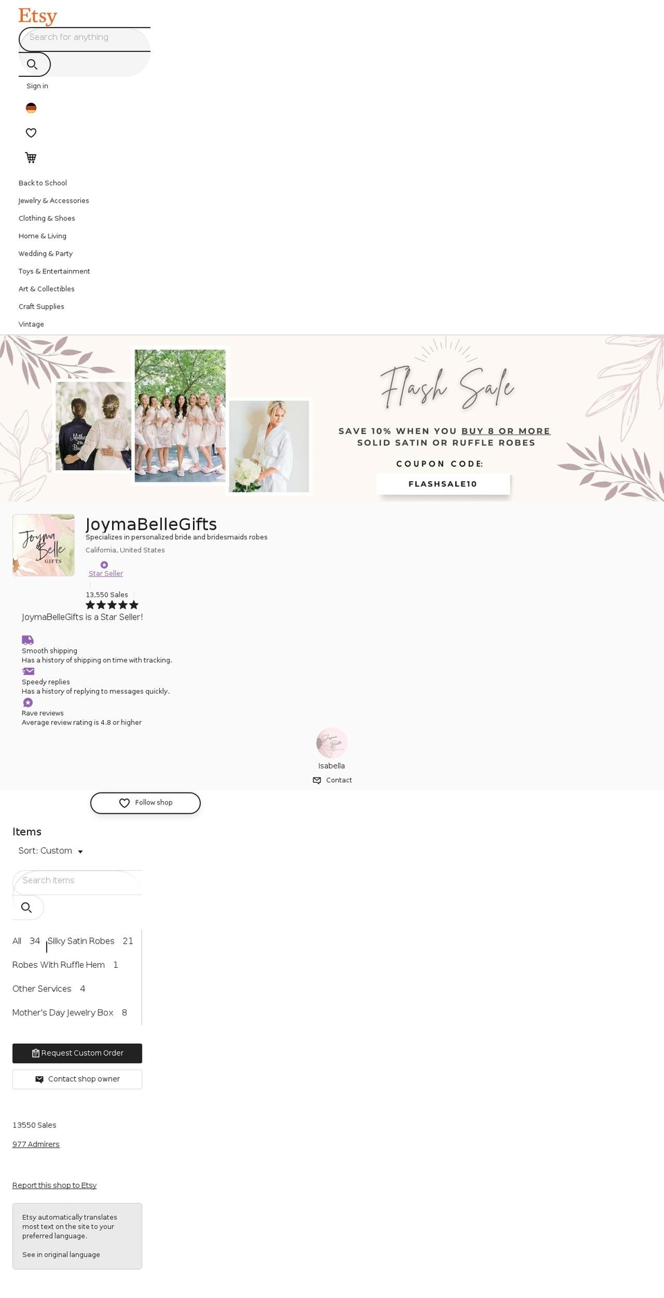 joymabellegifts.com — Shopify storefront screenshot
